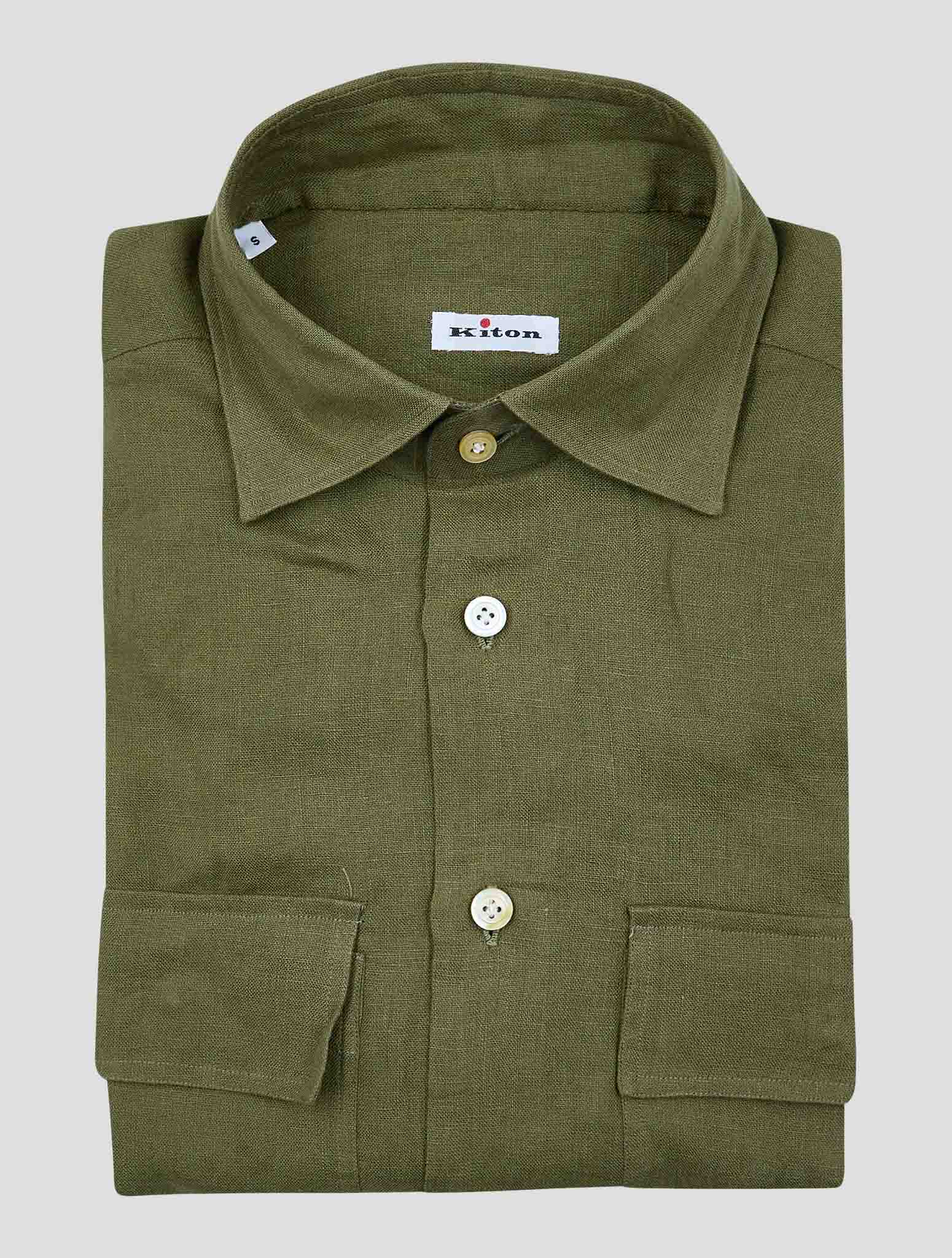 Kiton Green Linen Shirt
