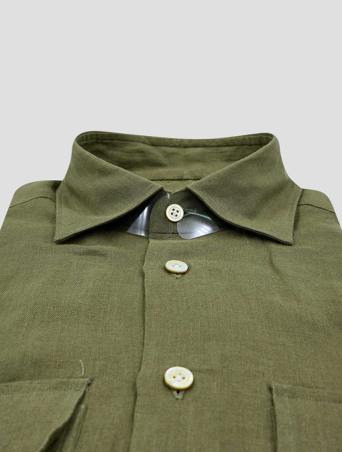 Kiton Green Linen Shirt