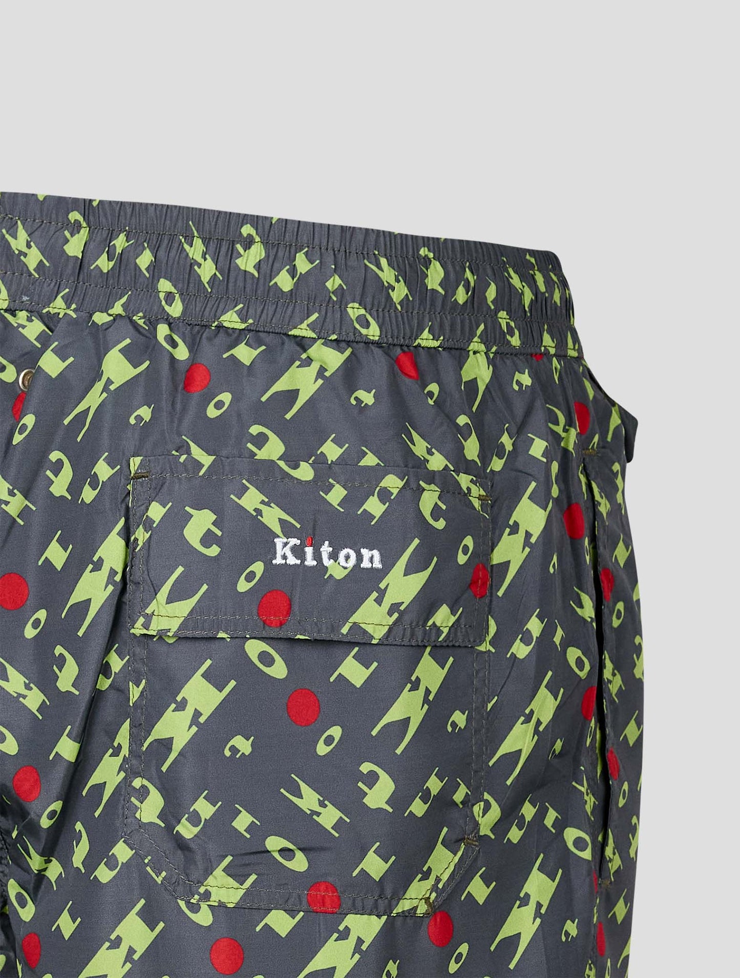 Kiton Gray Green Pl Swim Trunks