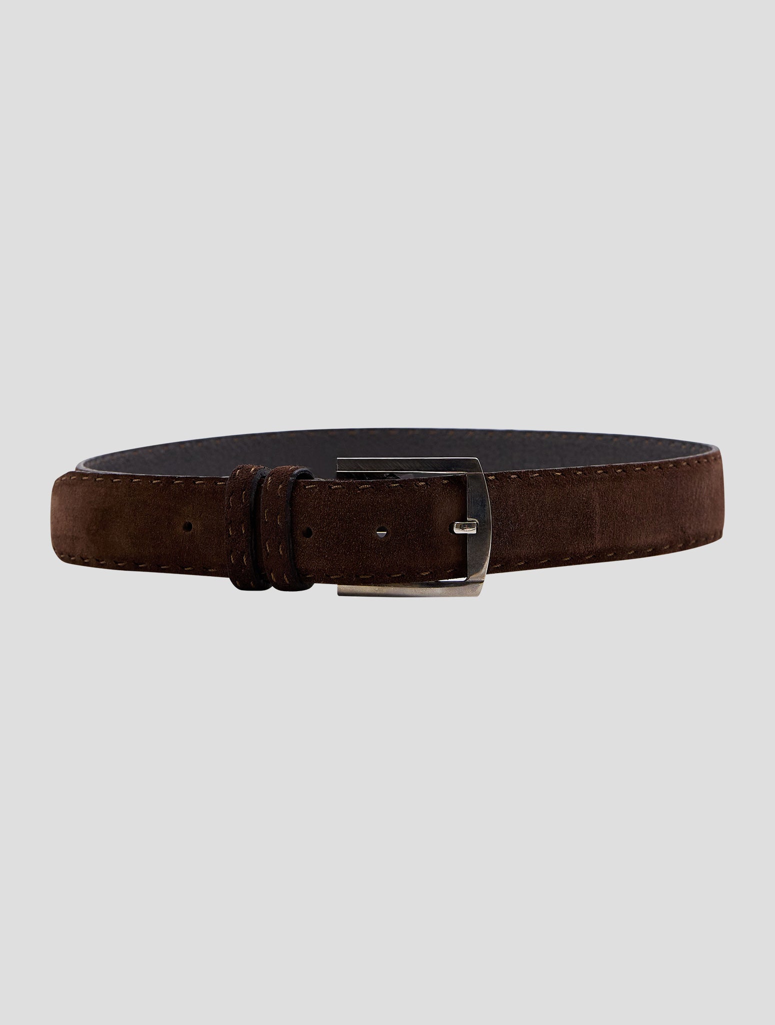 Kiton Brown Leather Suede Belt