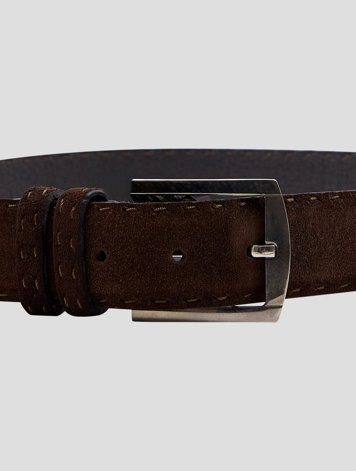 Kiton Brown Leather Suede Belt