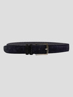 Kiton Black Leather Suede Belt