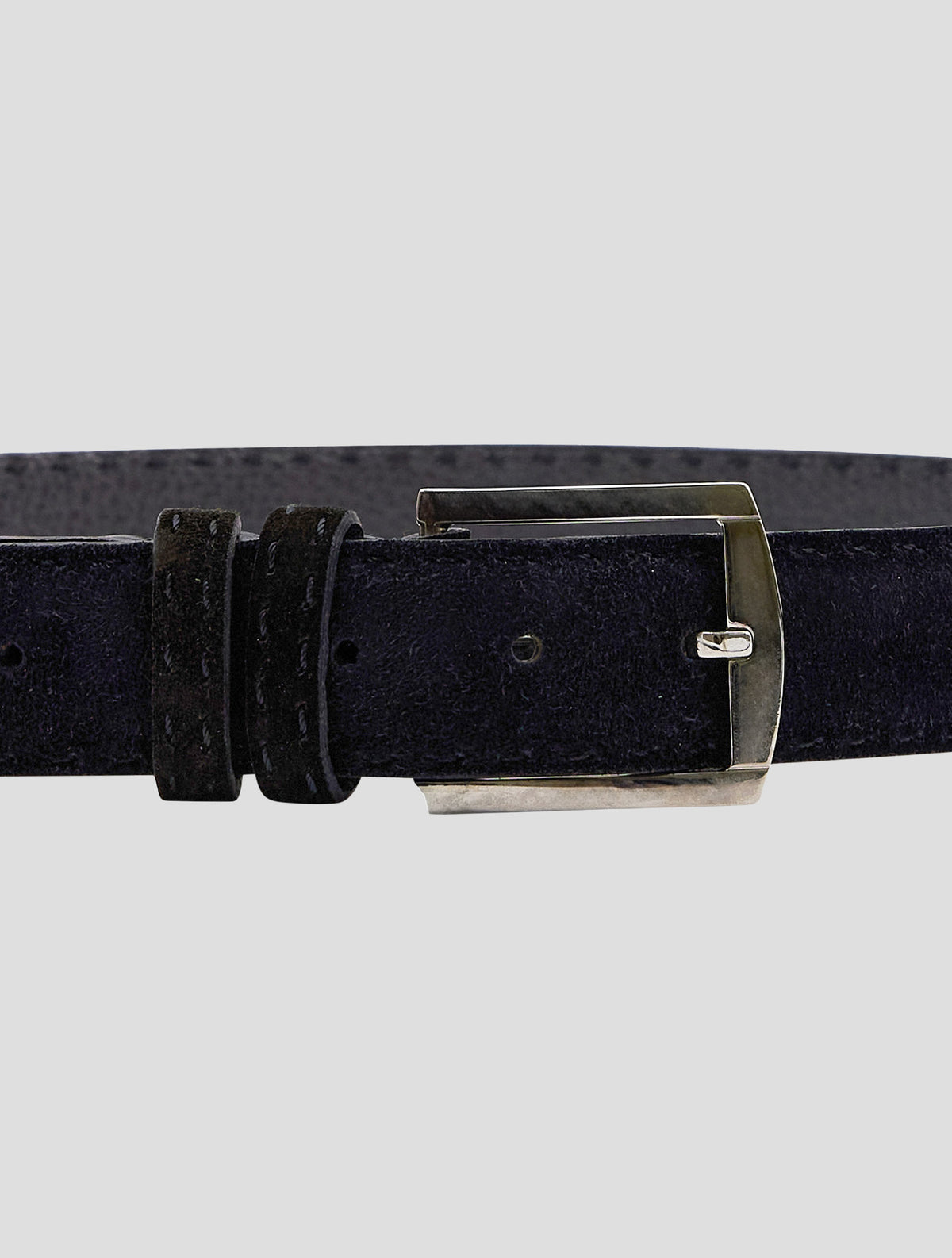 Kiton Black Leather Suede Belt