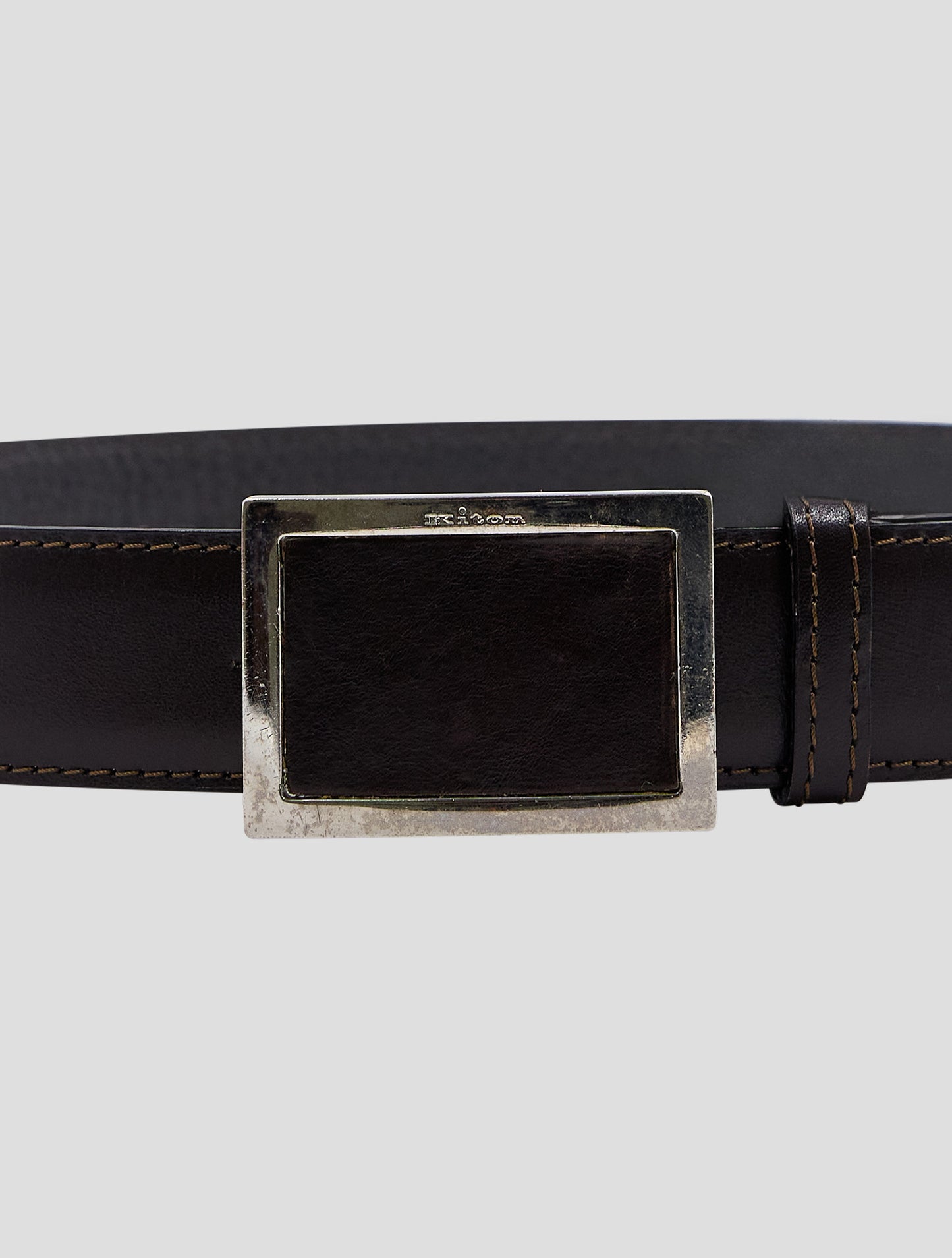 Kiton Dark Brown Leather Belt