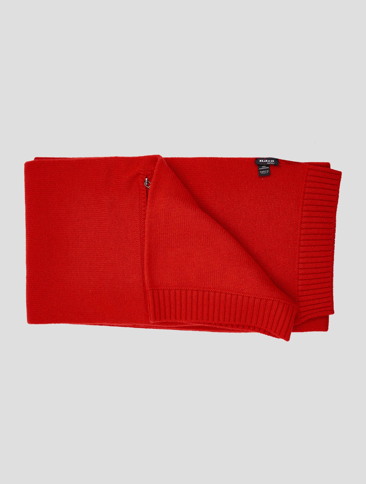 Kiton Red Cashmere Scarf 25x200