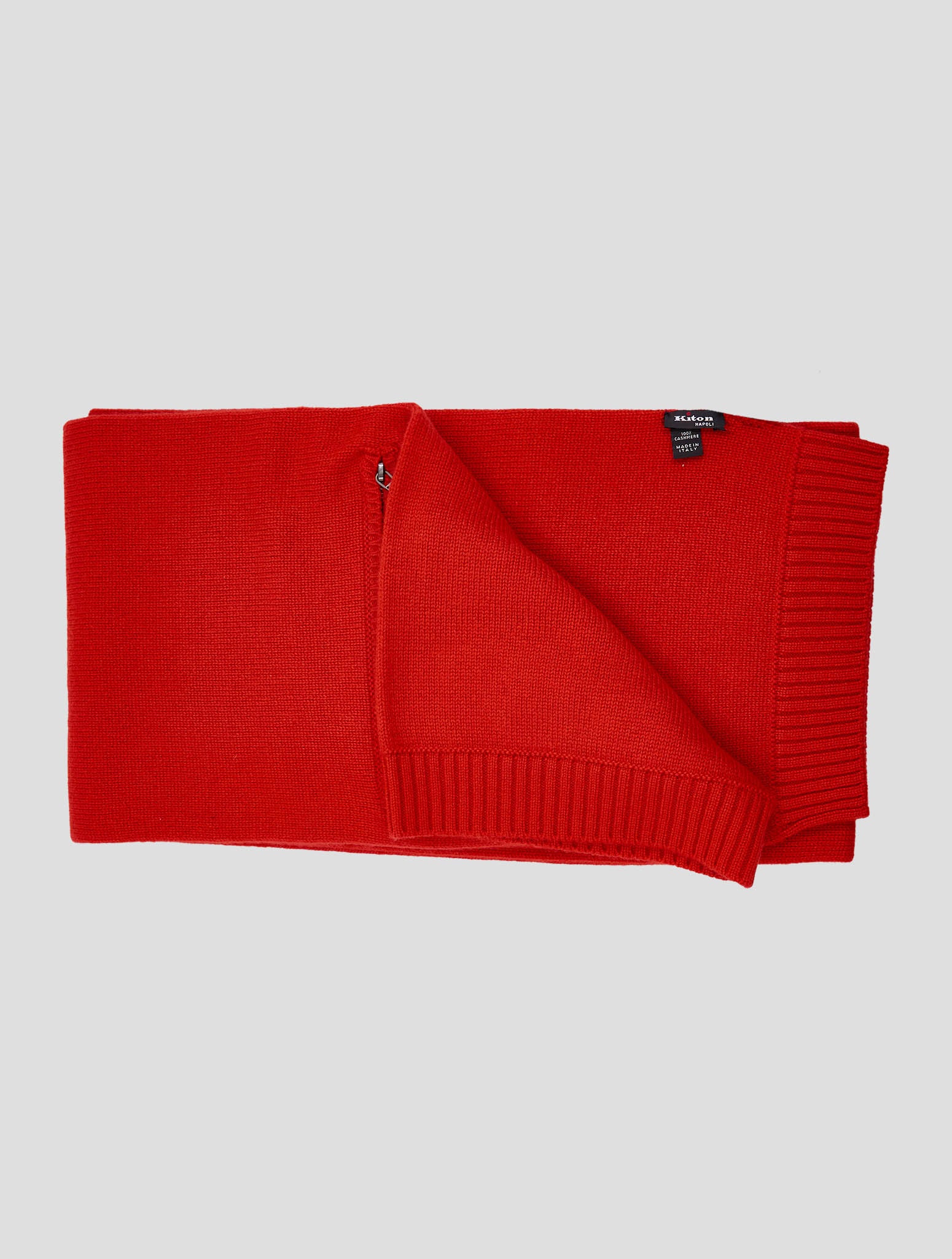Kiton Red Cashmere Scarf 25x200
