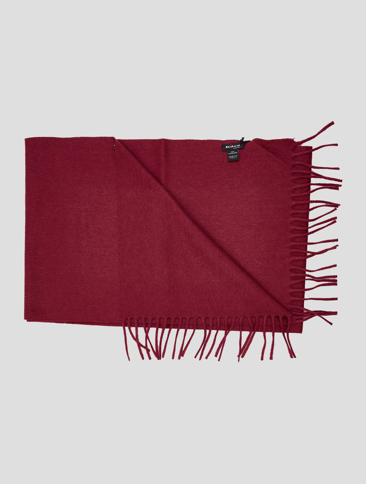Kiton Burgundy Cashmere Scarf