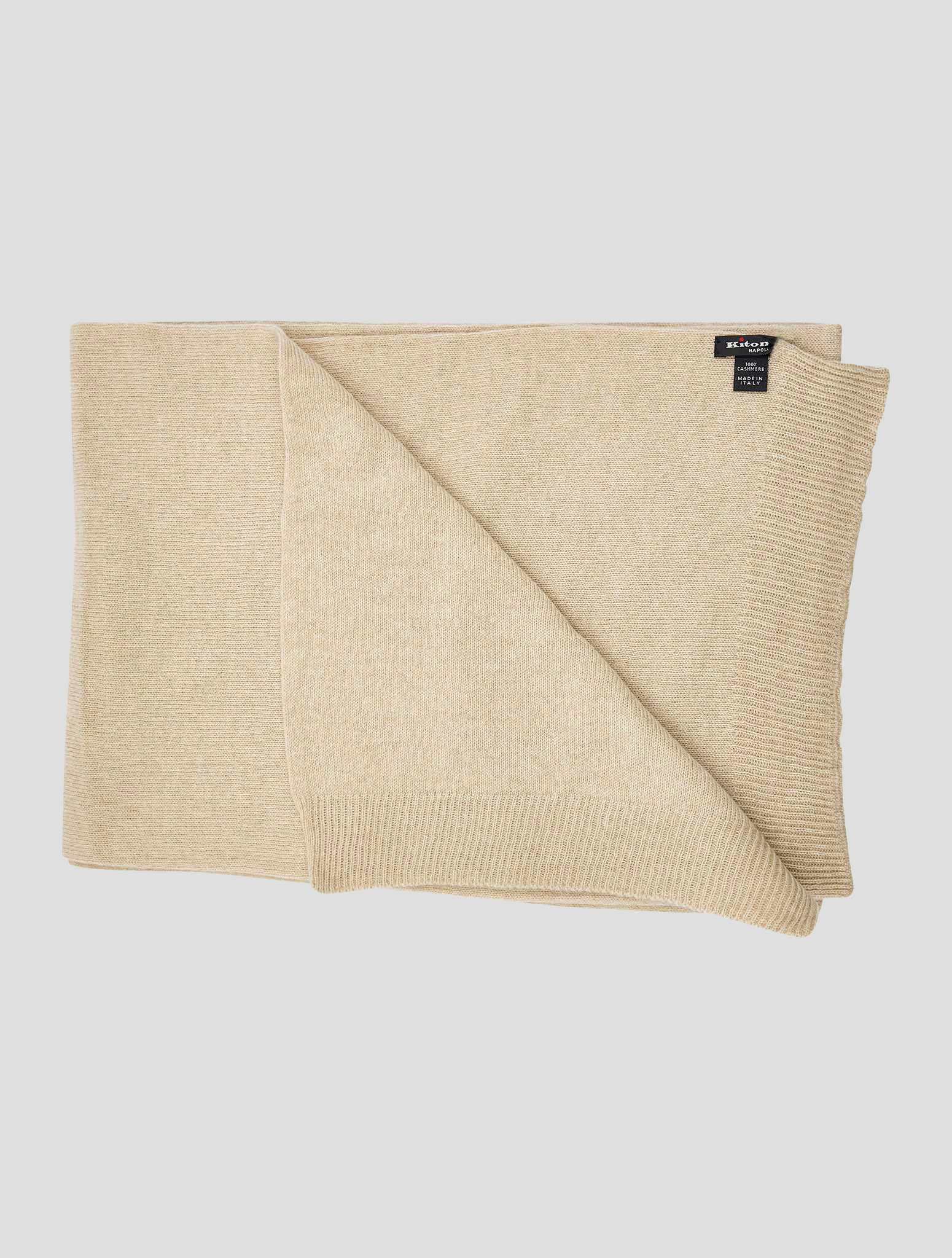 Kiton Beige Cashmere Scarf 30x180