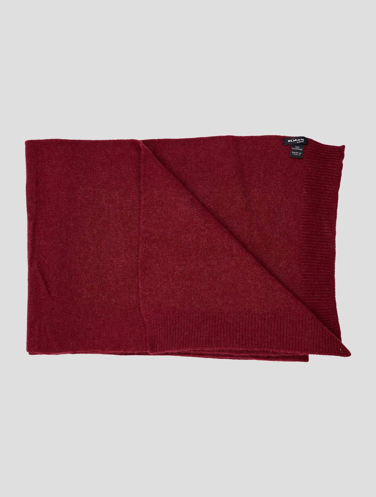 Kiton Burgundy Cashmere Scarf 30x180