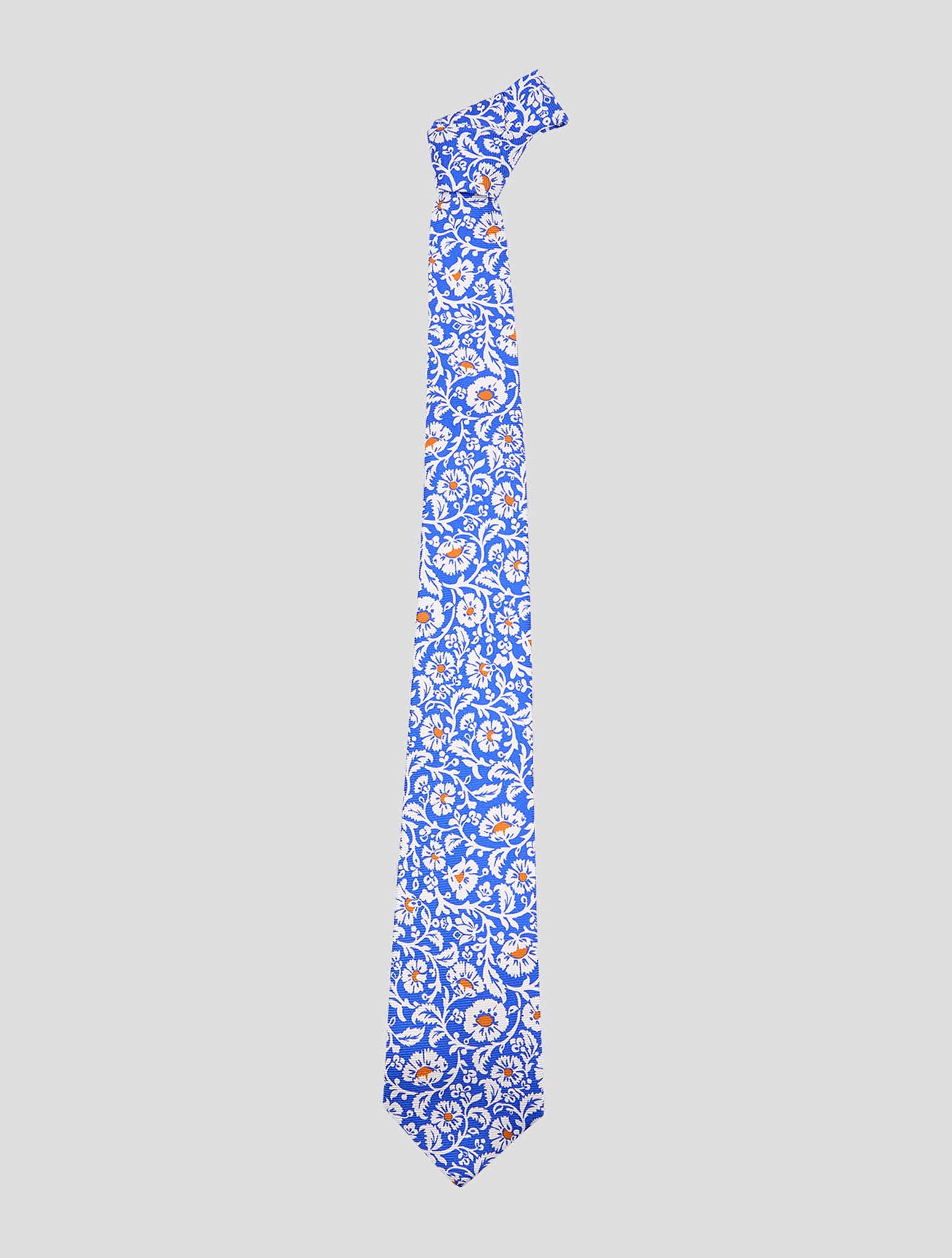 Kiton Blue White Silk Tie