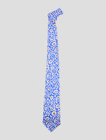 Kiton Blue White Silk Tie