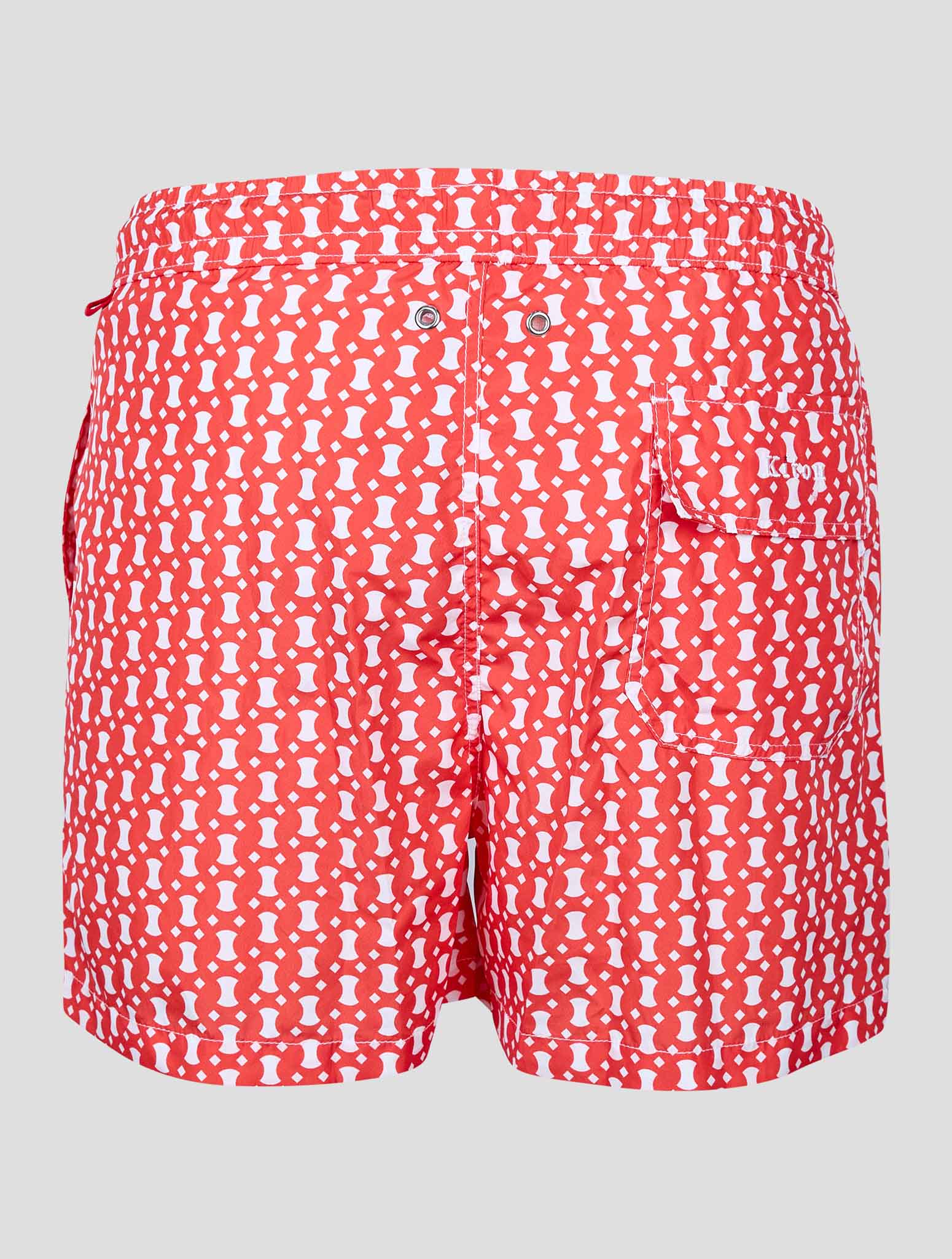 Kiton Red White Pl Swim Trunks