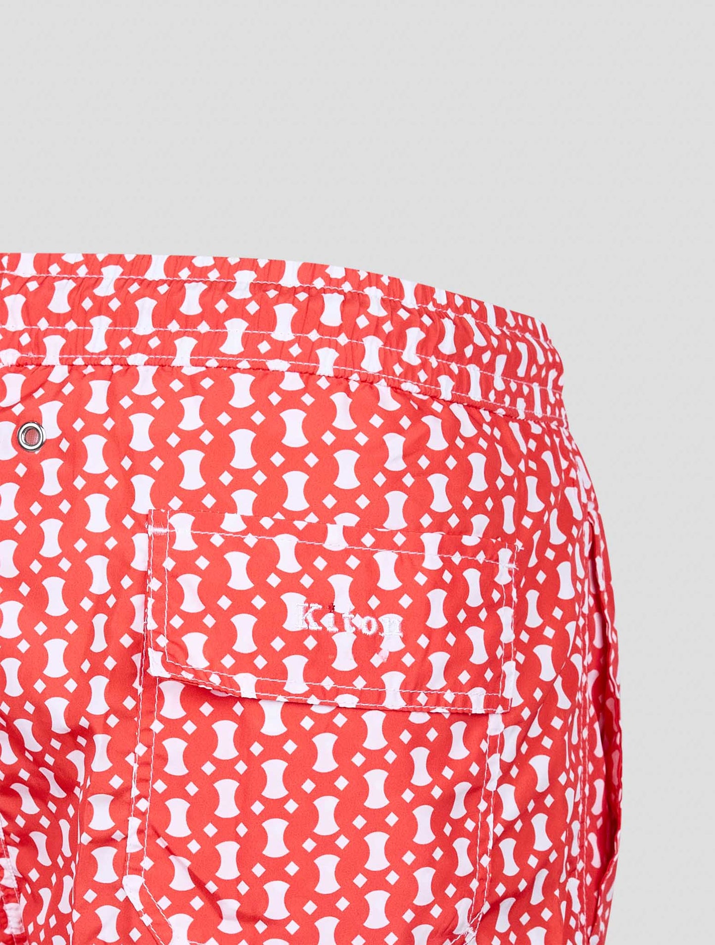 Kiton Red White Pl Swim Trunks