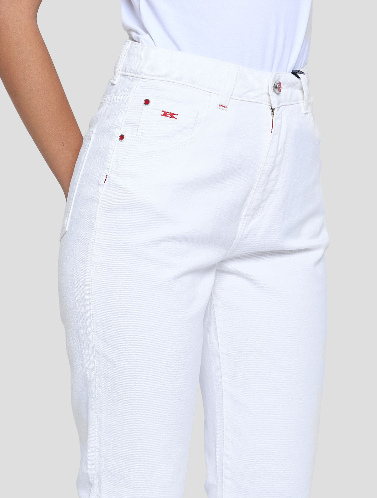 Kiton White Cotton Ea Jeans Women
