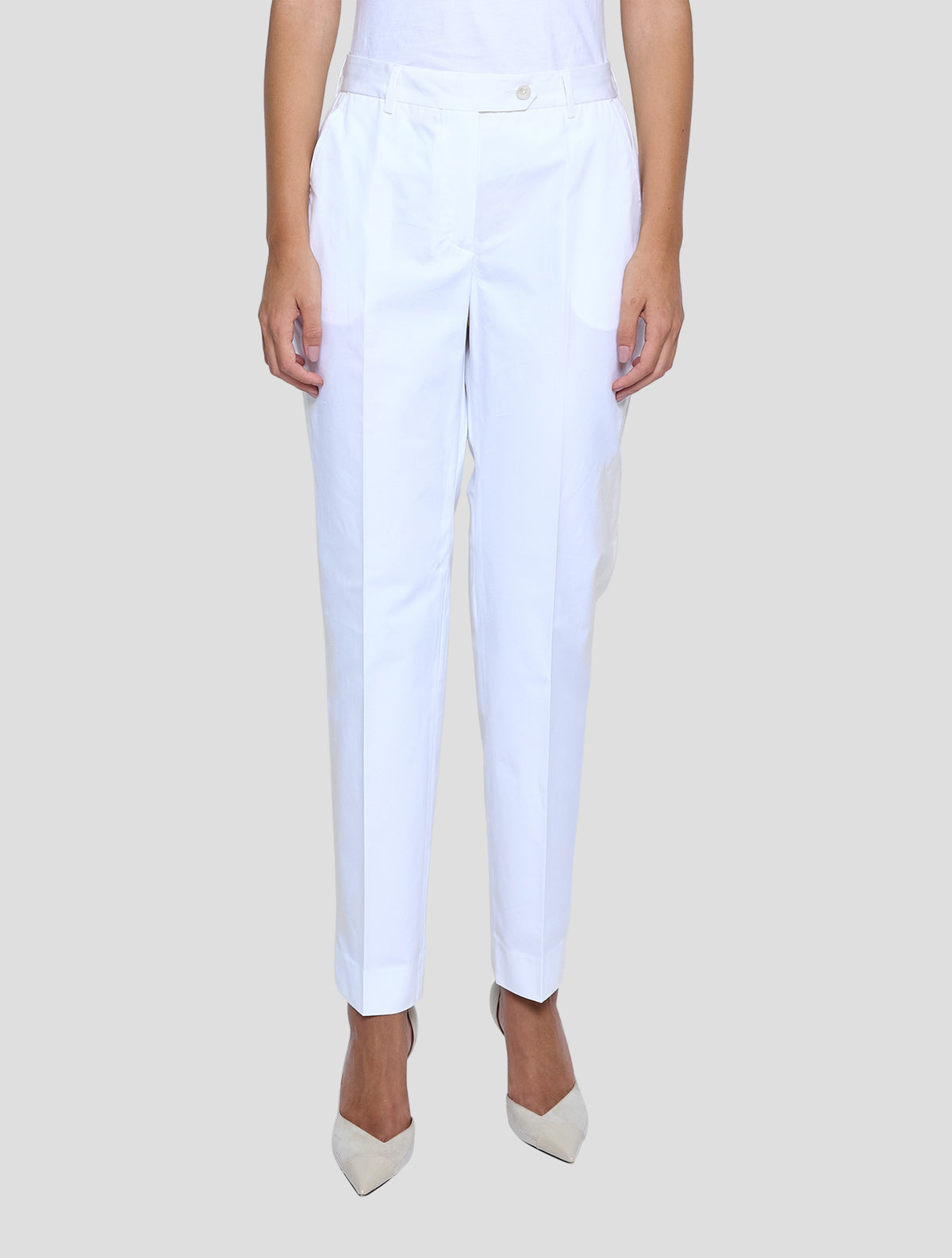 Kiton White Cotton Pants Women