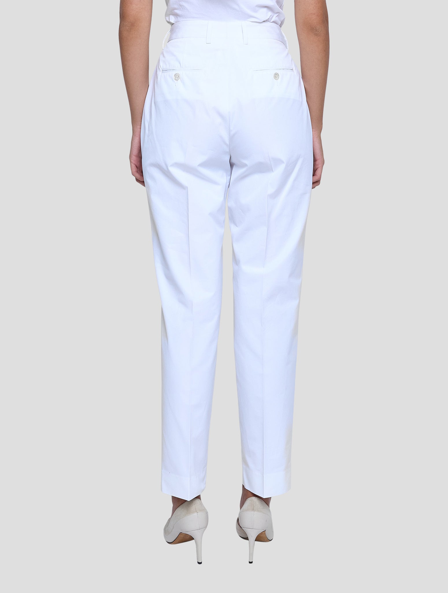 Kiton White Cotton Pants Women