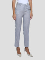 Kiton Gray White Wool Pants Women