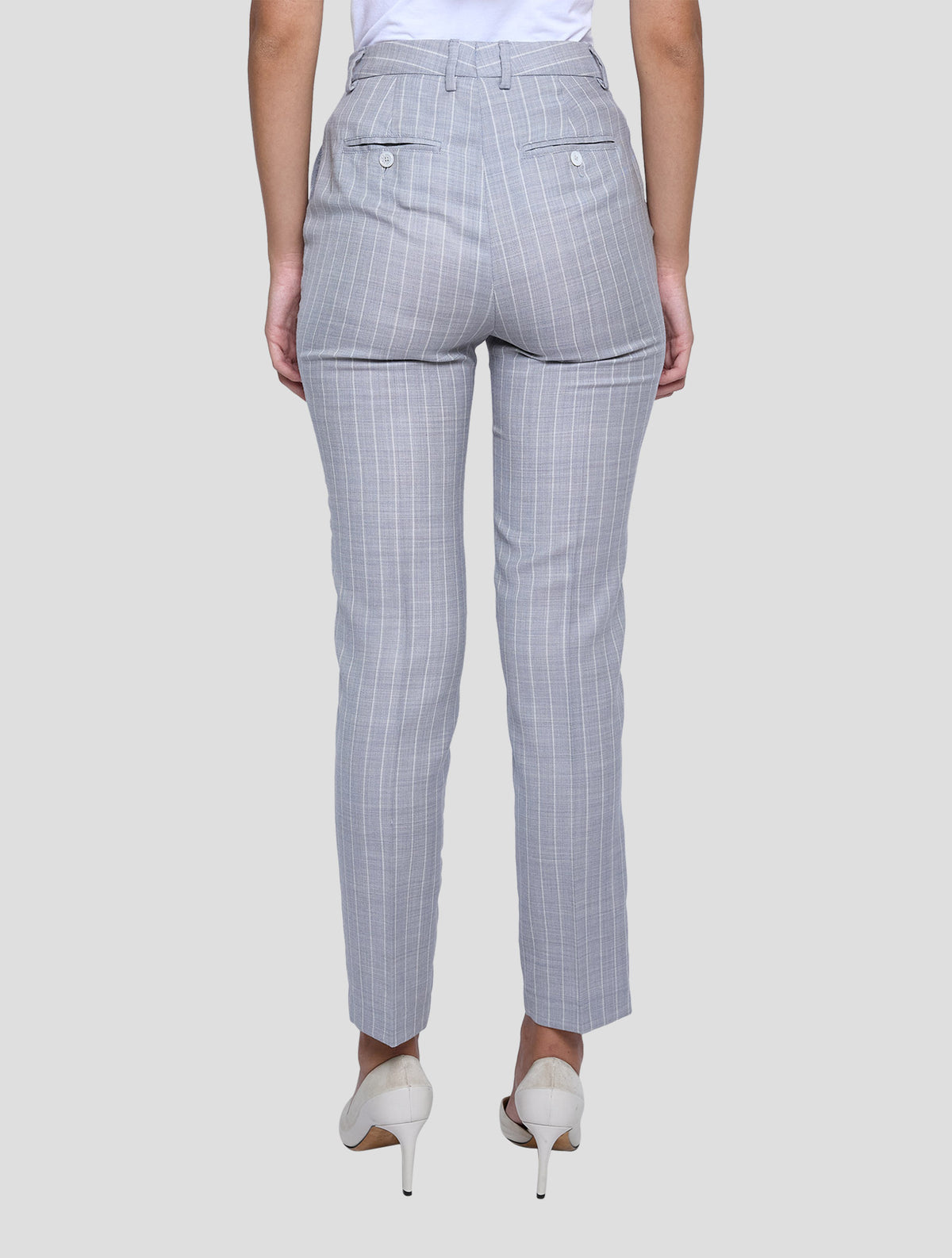Kiton Gray White Wool Pants Women