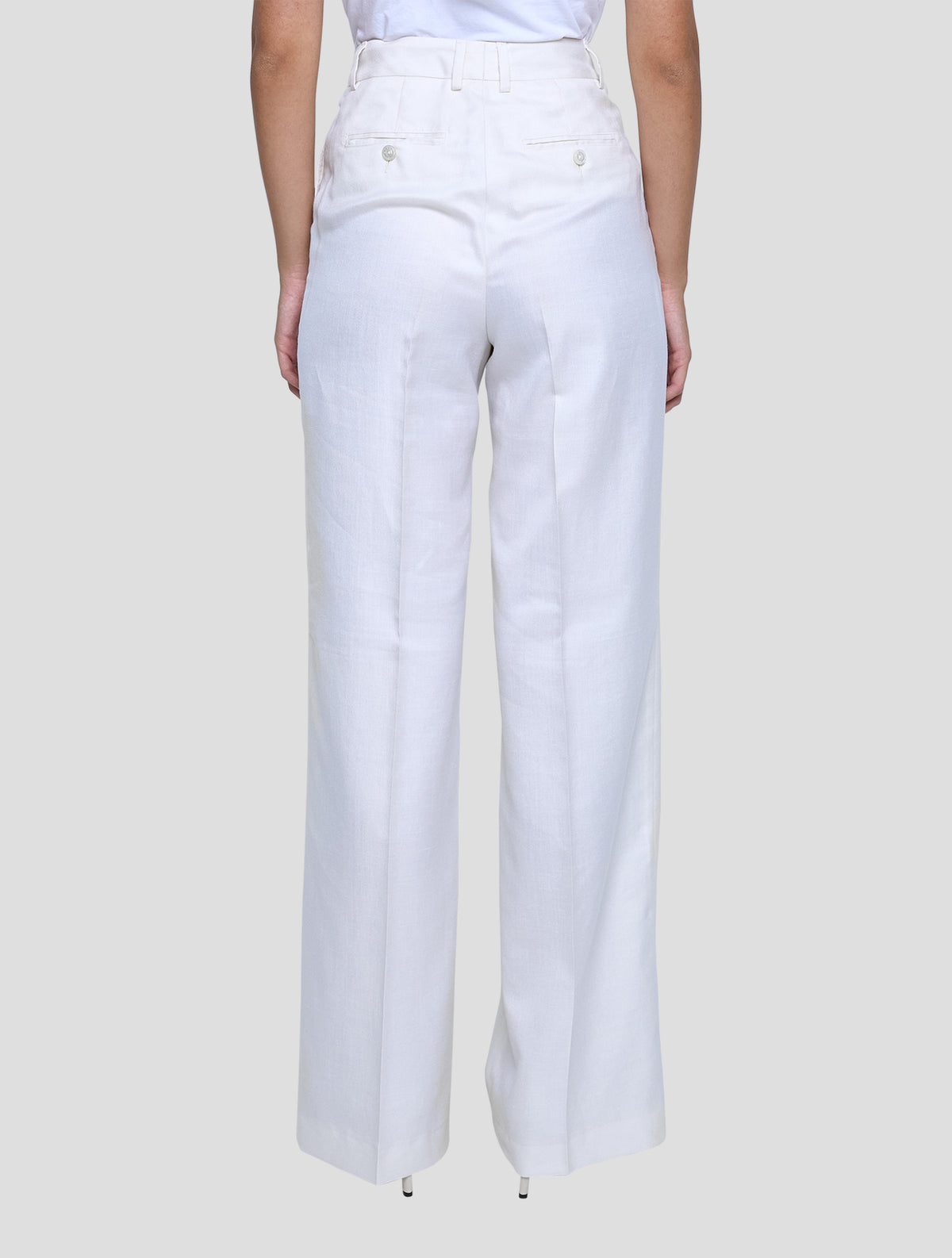 Kiton White Silk Cashmere Linen Pants Women