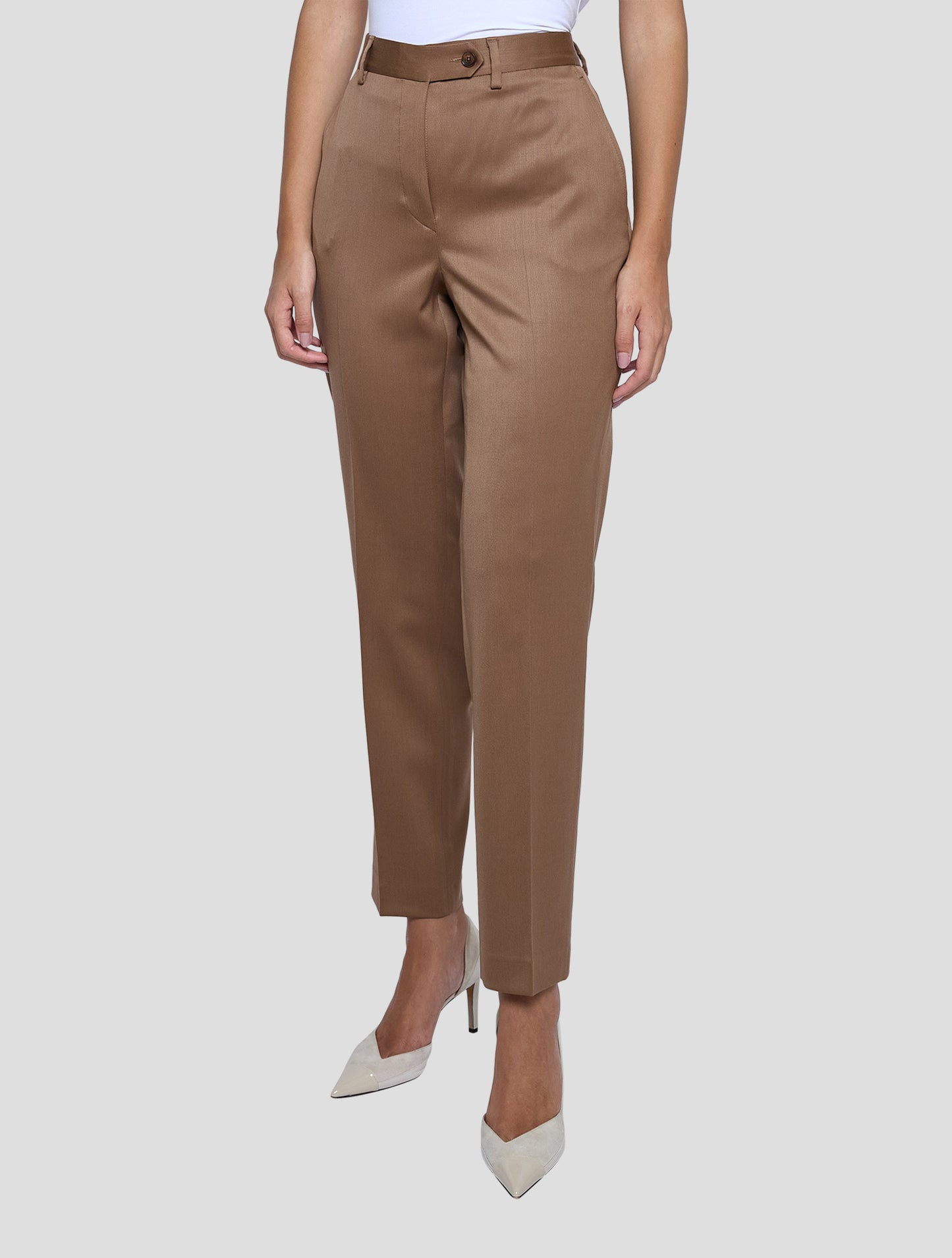 Kiton Brown Virgin Wool Ea Pants Women