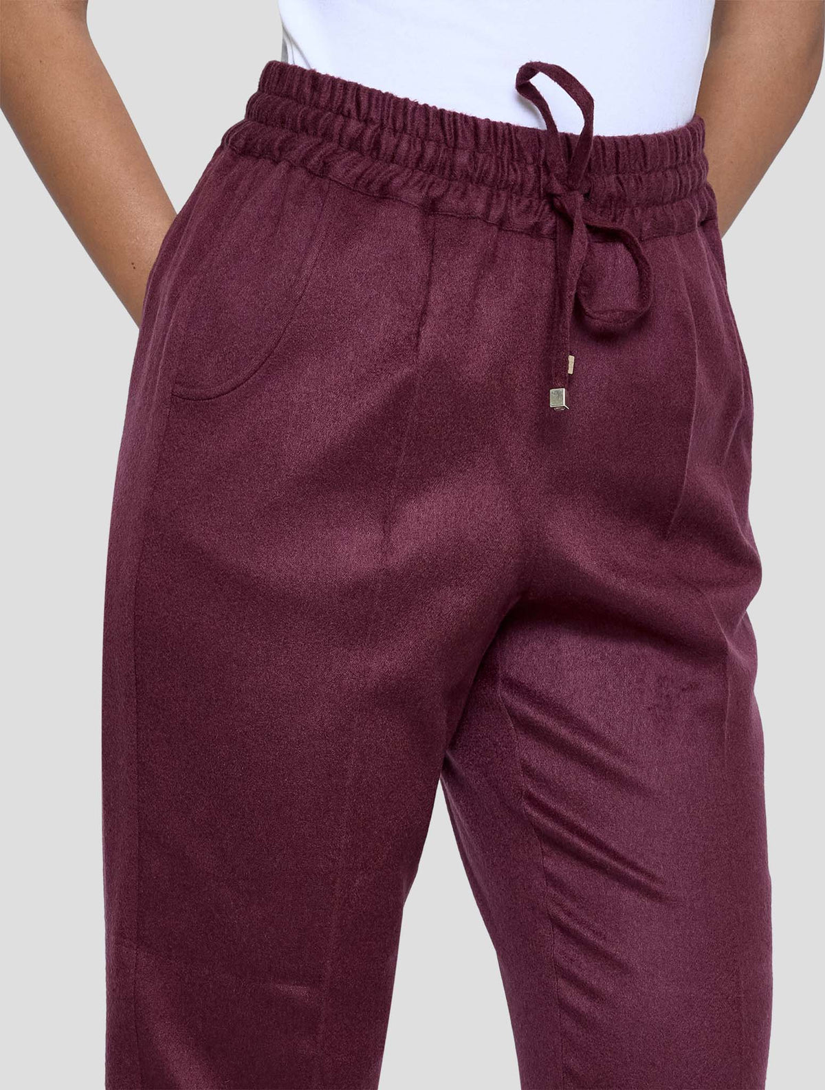 Kiton Burgundy Cashmere Ea Pants Women