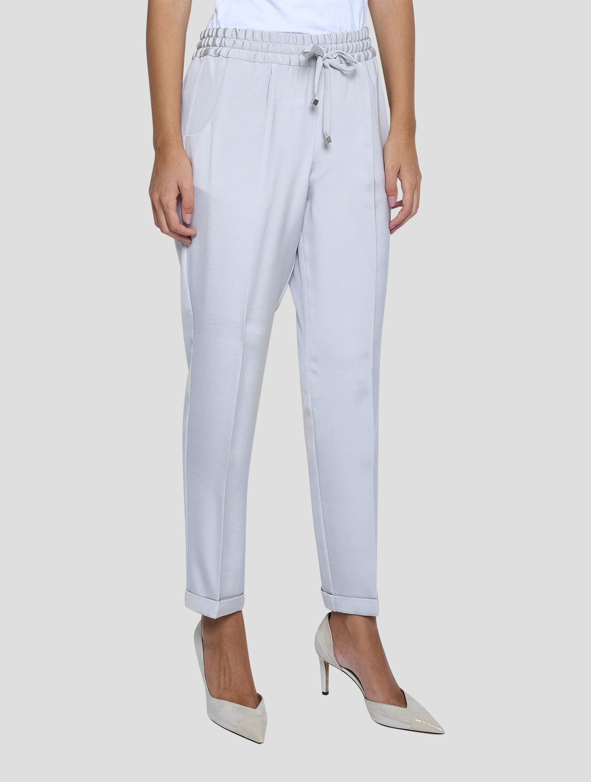 Kiton Gray Silk Ea Pants Women