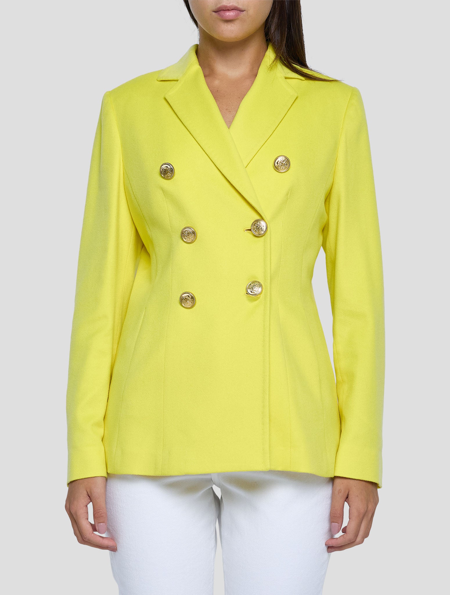 Kiton Yellow Cashmere Blazer Women