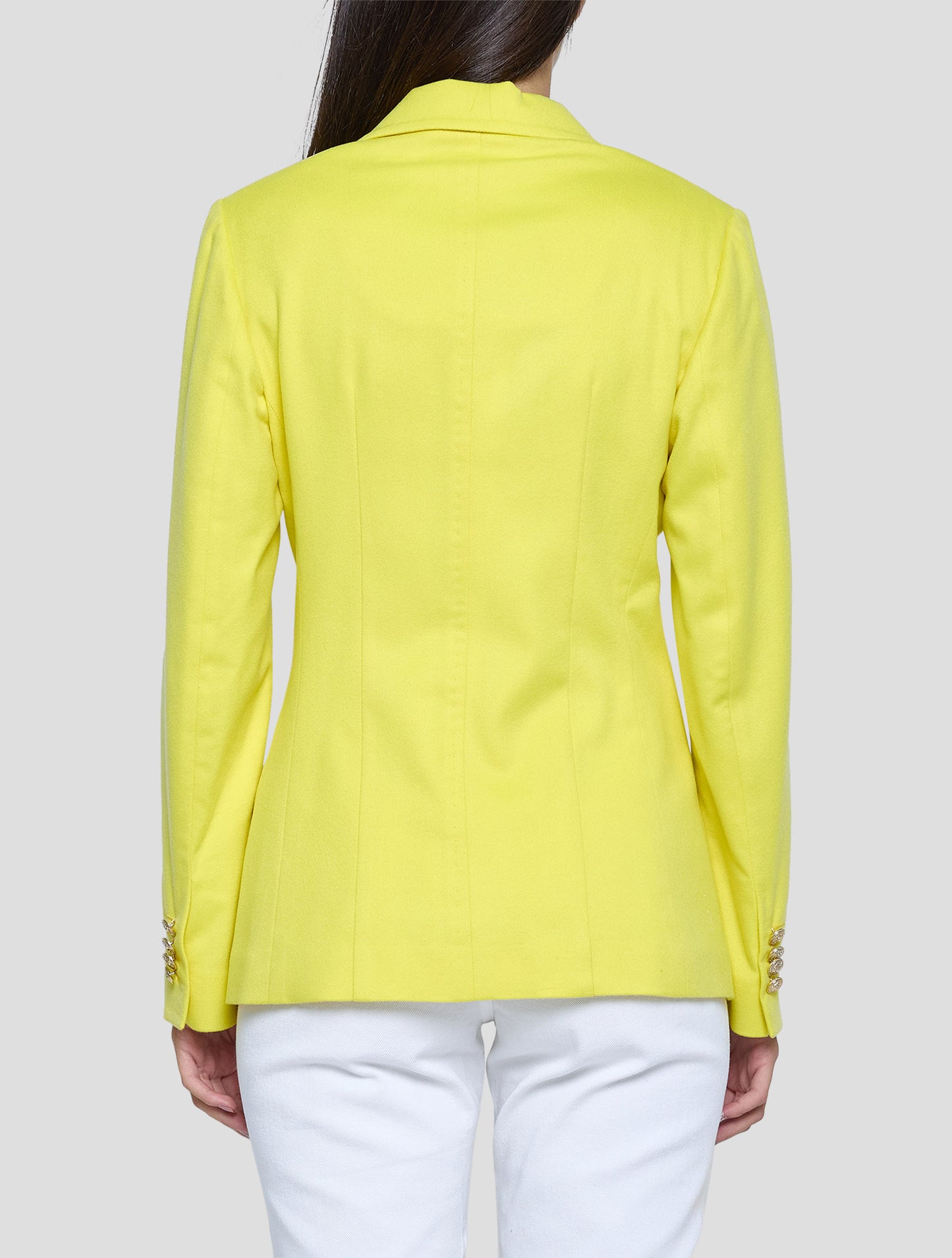 Kiton Yellow Cashmere Blazer Women
