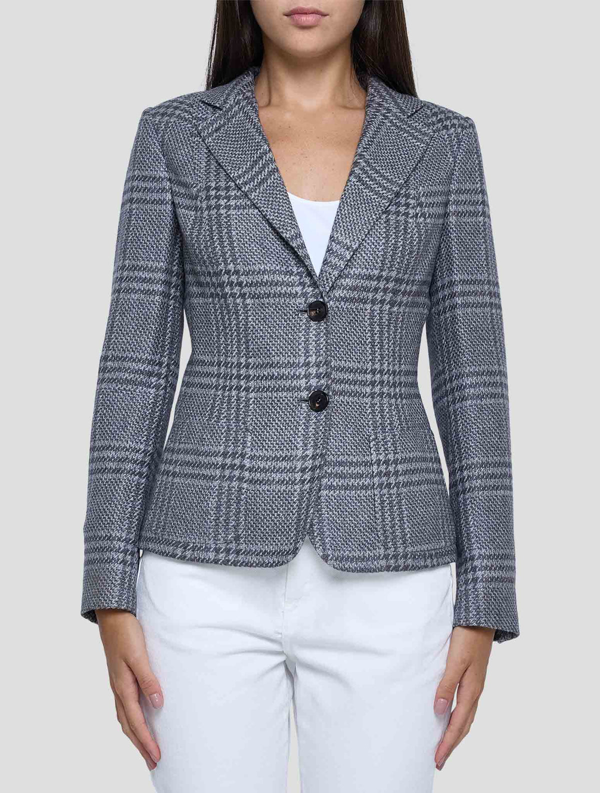 Kiton Gray Silk Cashmere Blazer Women