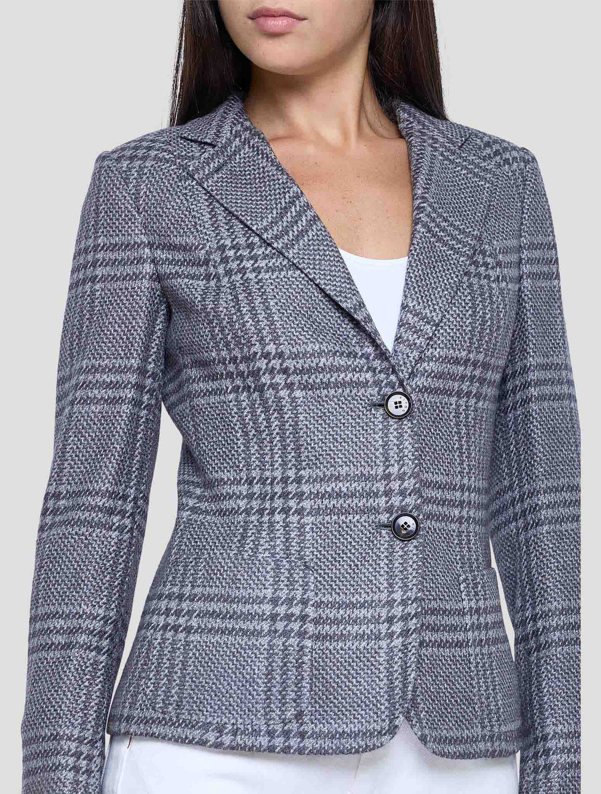 Kiton Gray Silk Cashmere Blazer Women