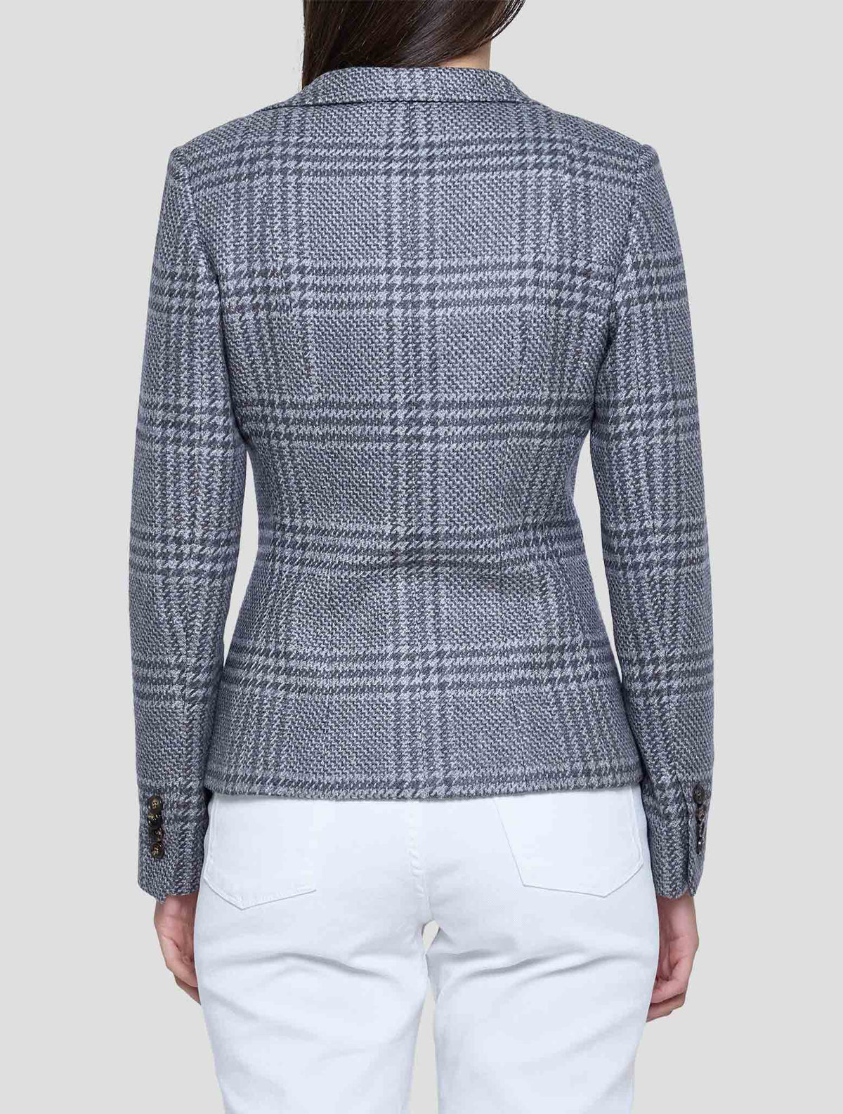 Kiton Gray Silk Cashmere Blazer Women