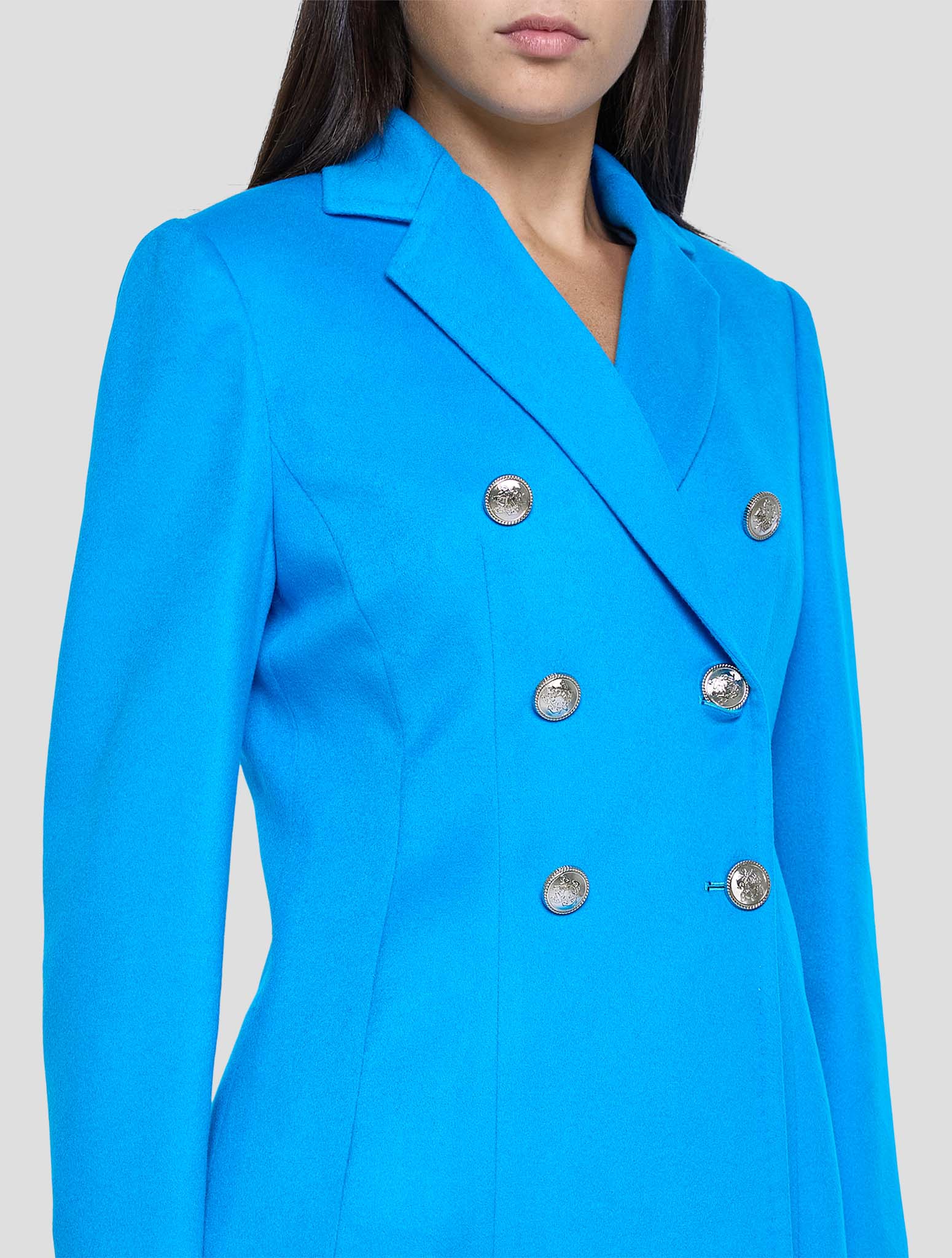 Kiton Light Blue Cashmere Blazer Women