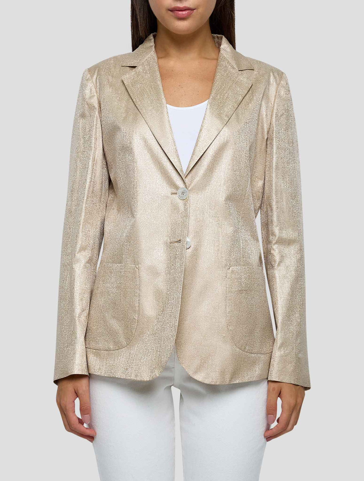 Kiton Beige Silk Blazer Women