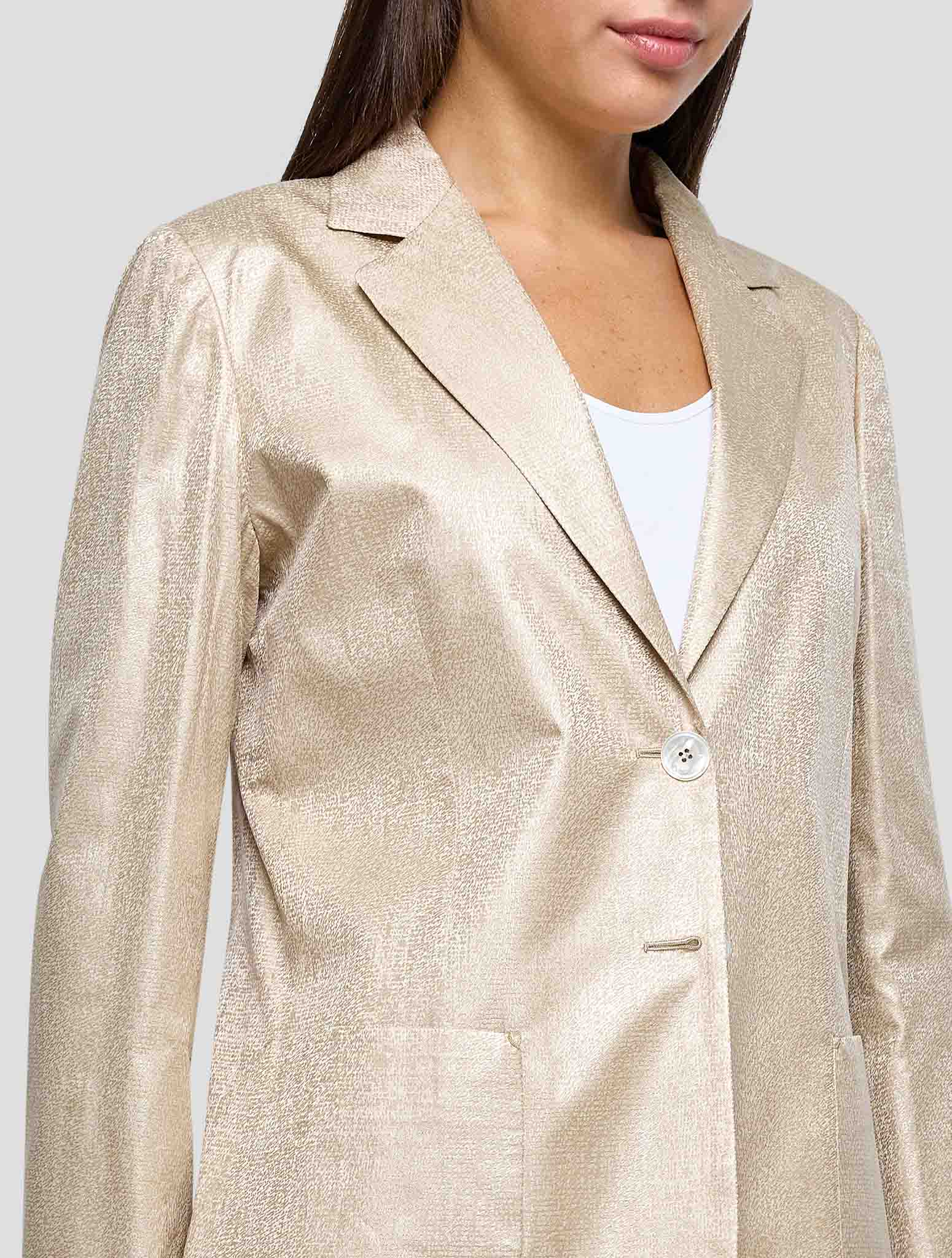 Kiton Beige Silk Blazer Women