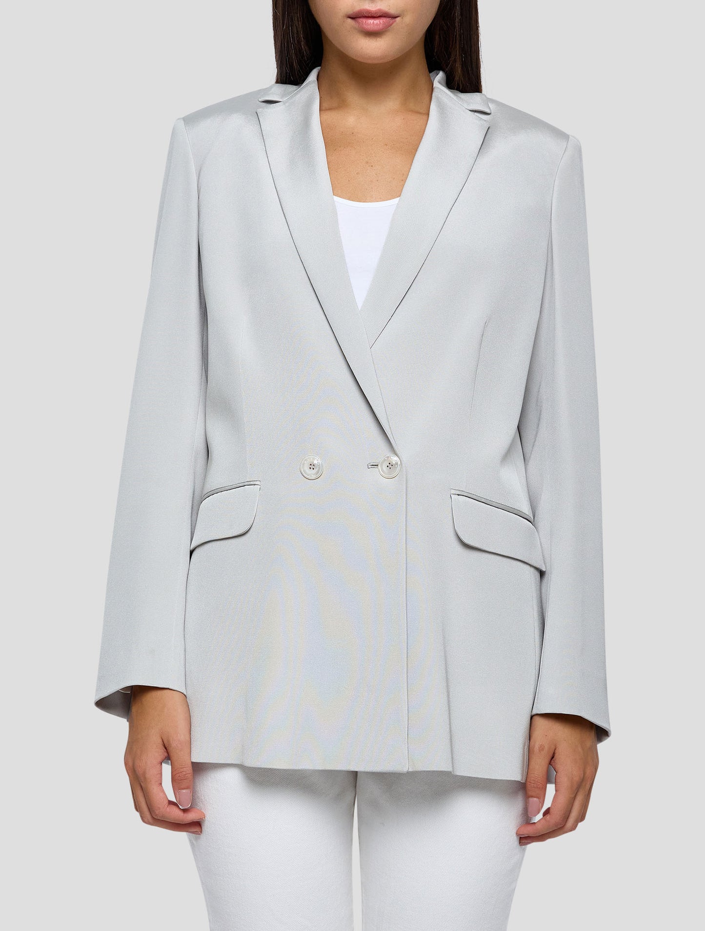 Kiton Gray Silk Cashmere Blazer Women