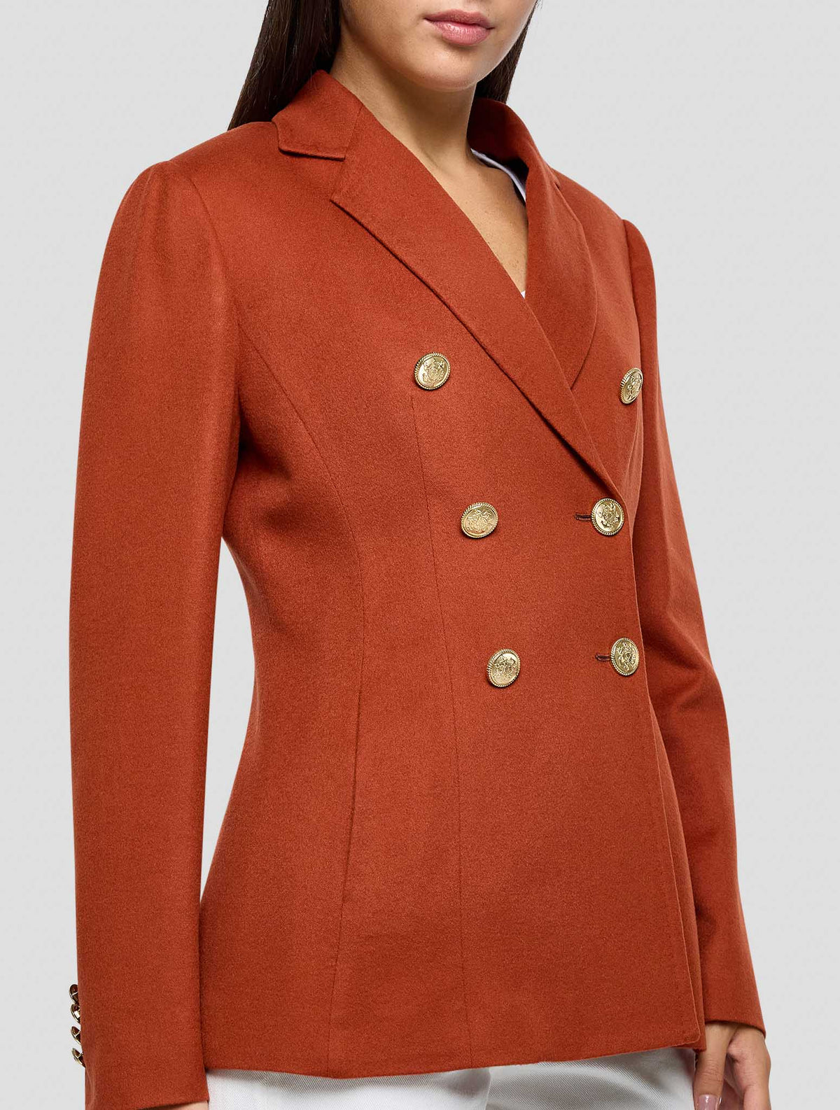 Kiton Brown Cashmere Blazer Women