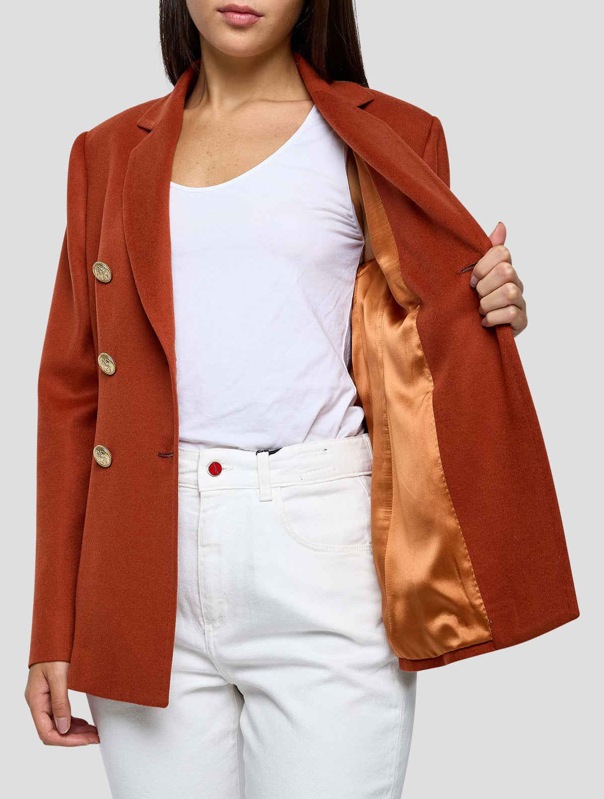 Kiton Brown Cashmere Blazer Women
