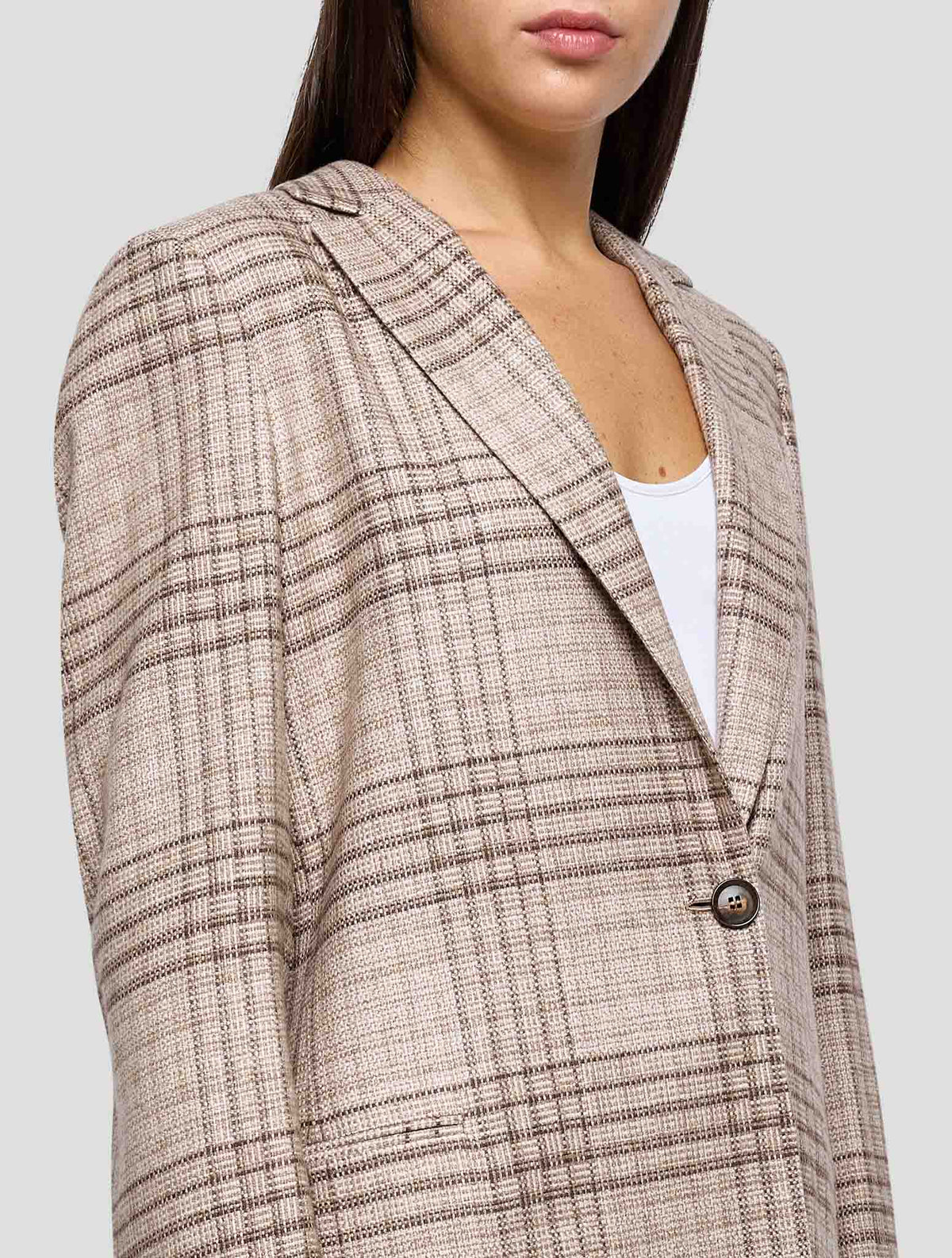 Kiton Brown Silk Cashmere Blazer Women