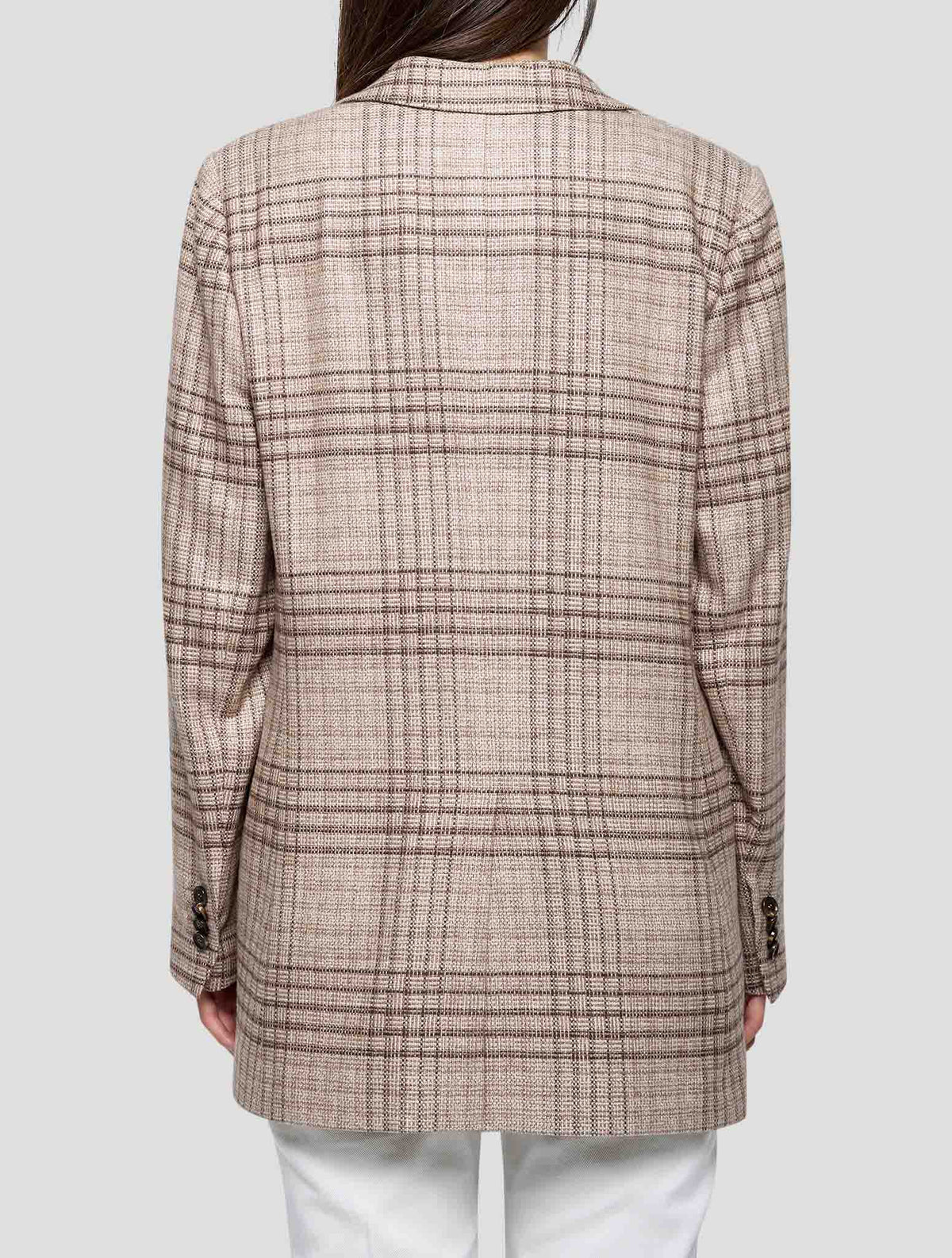 Kiton Brown Silk Cashmere Blazer Women