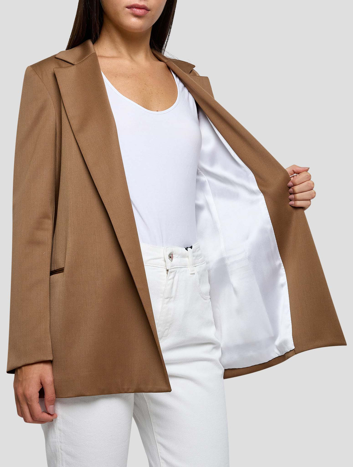 Kiton Brown Virgin Wool Ea Blazer Women