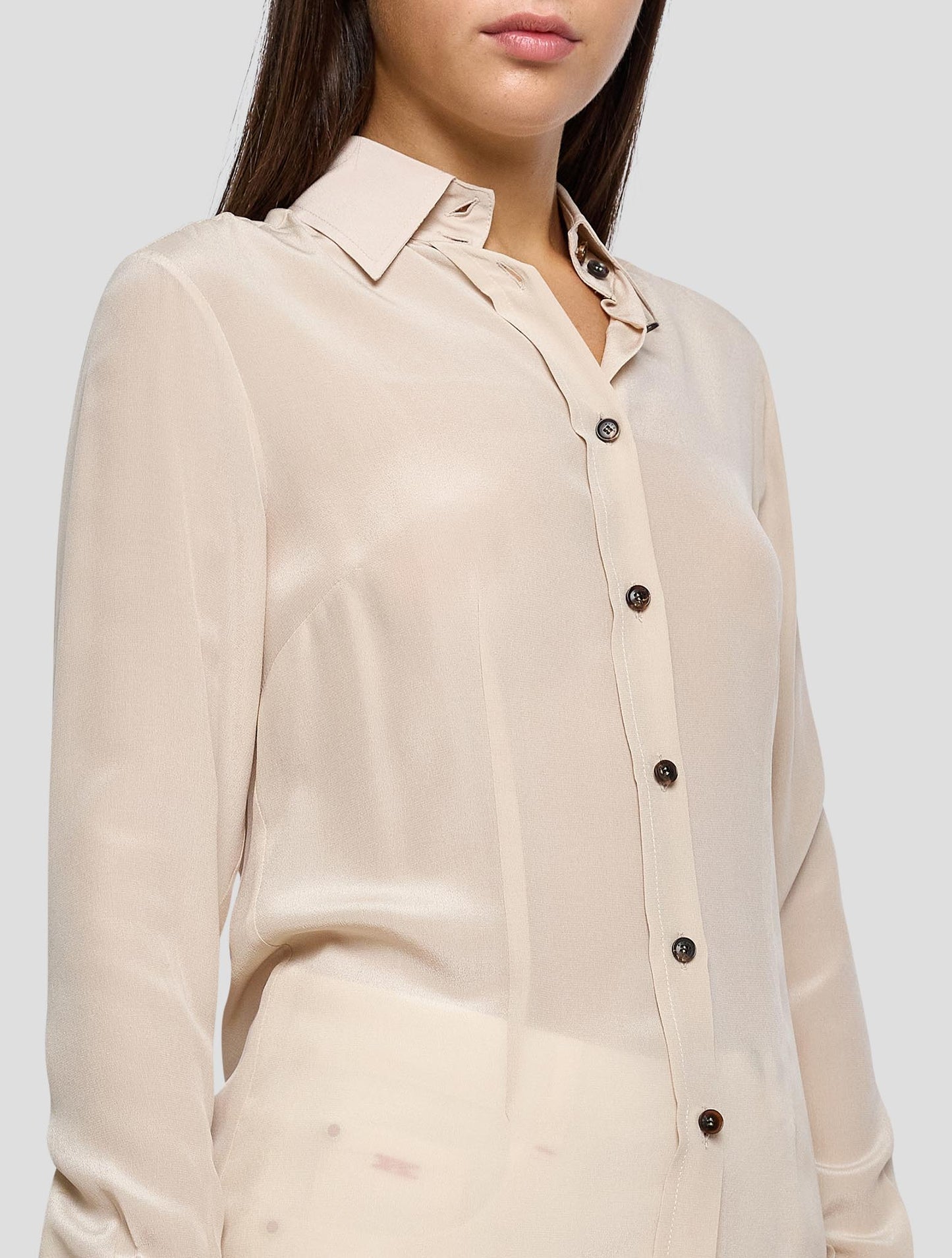 Kiton Beige Silk Shirt Women