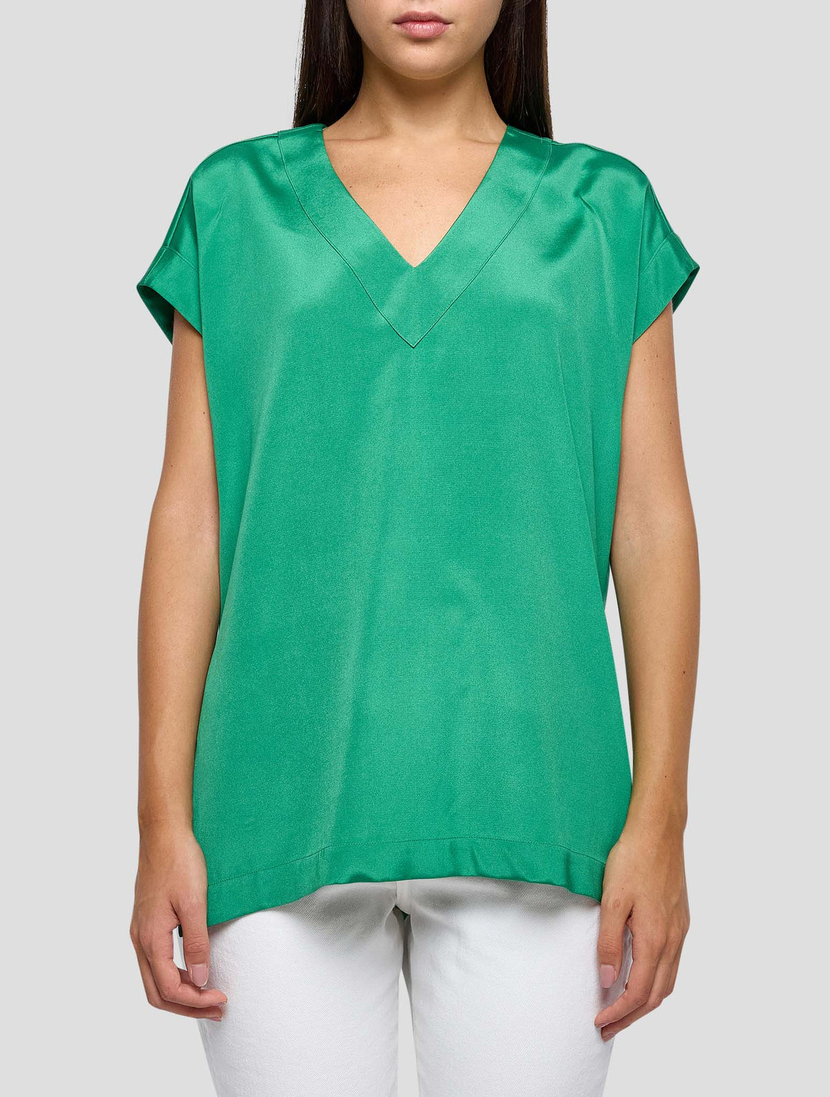 Kiton Green Silk Ea Shirt Women