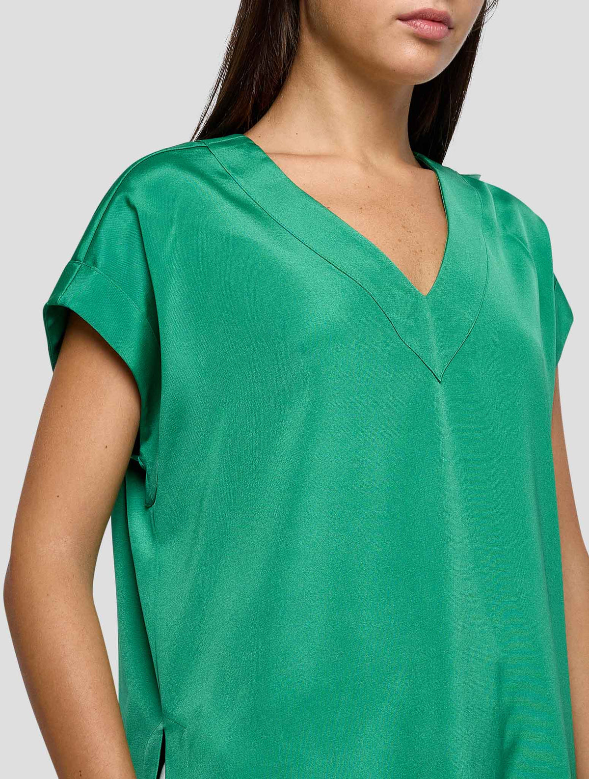 Kiton Green Silk Ea Shirt Women