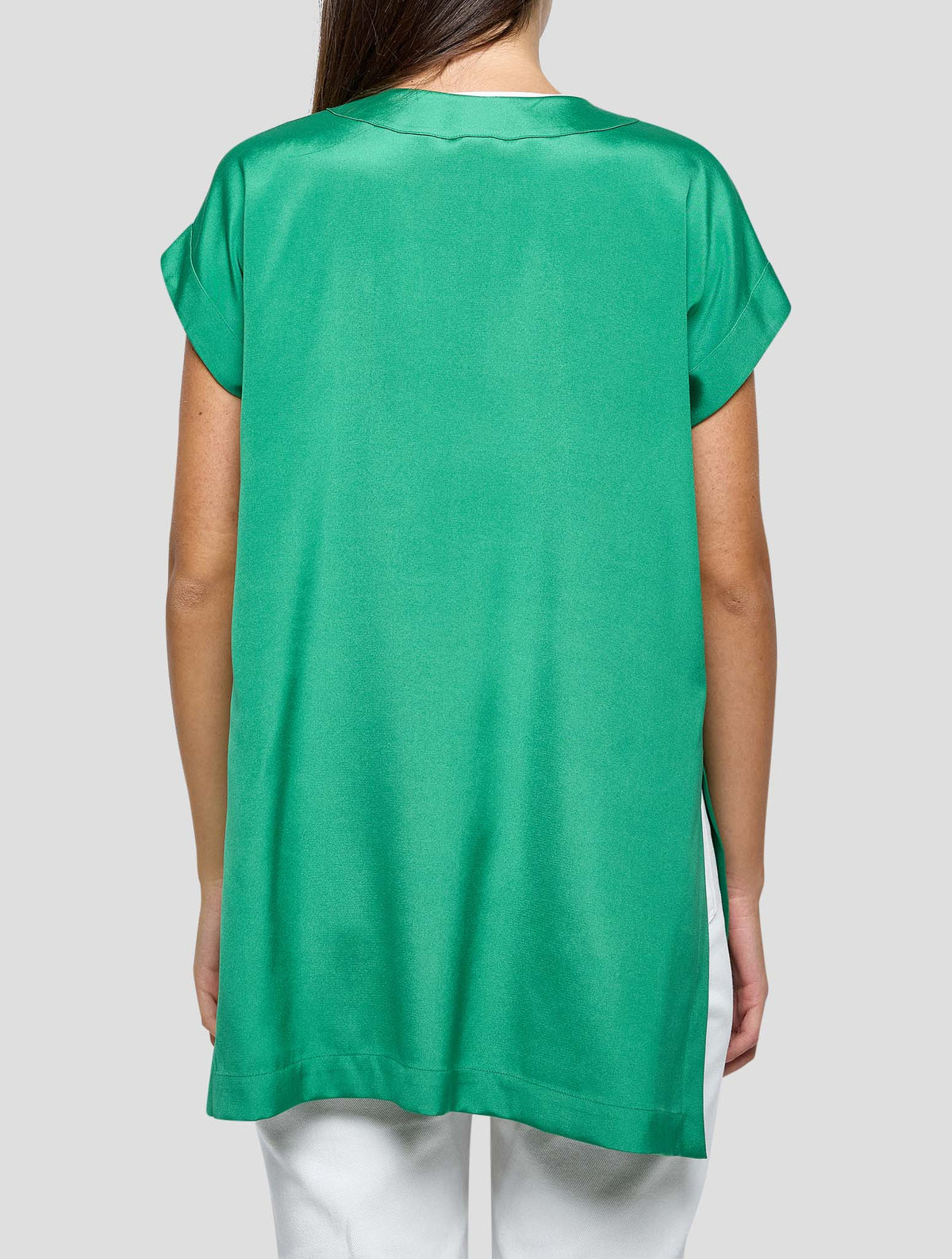 Kiton Green Silk Ea Shirt Women