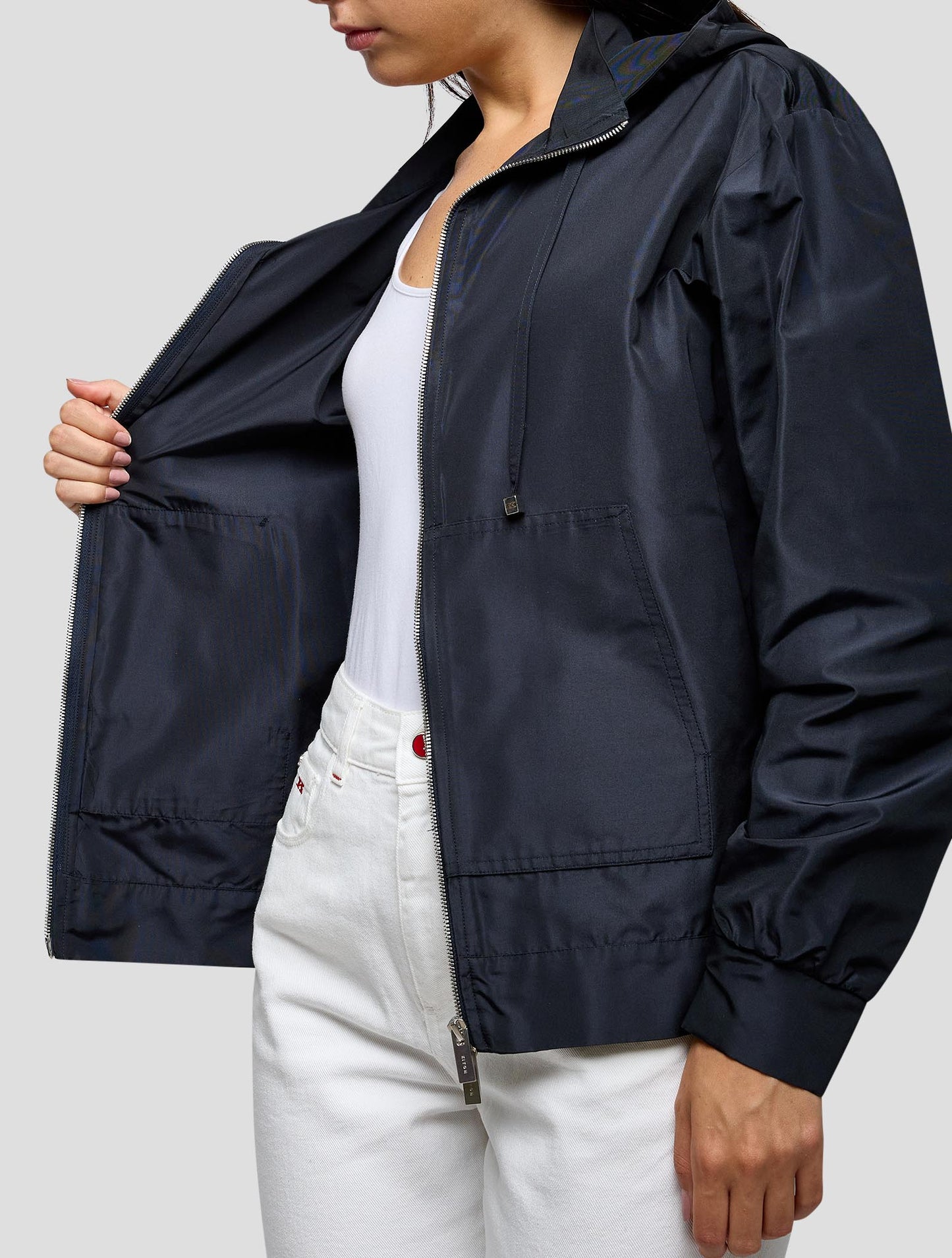 Kiton Black Silk Coat Women