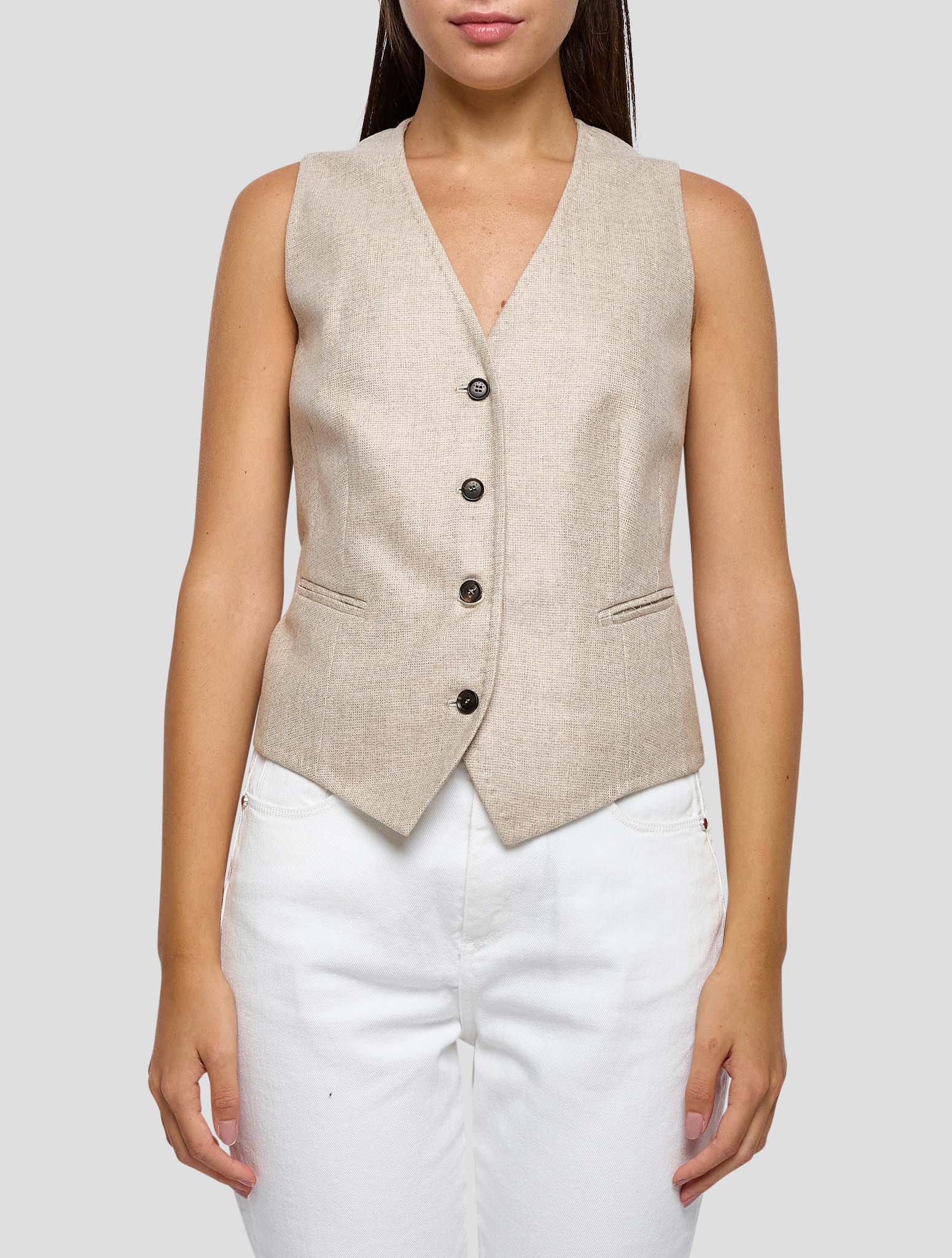 Kiton Beige Cashmere Vest Women