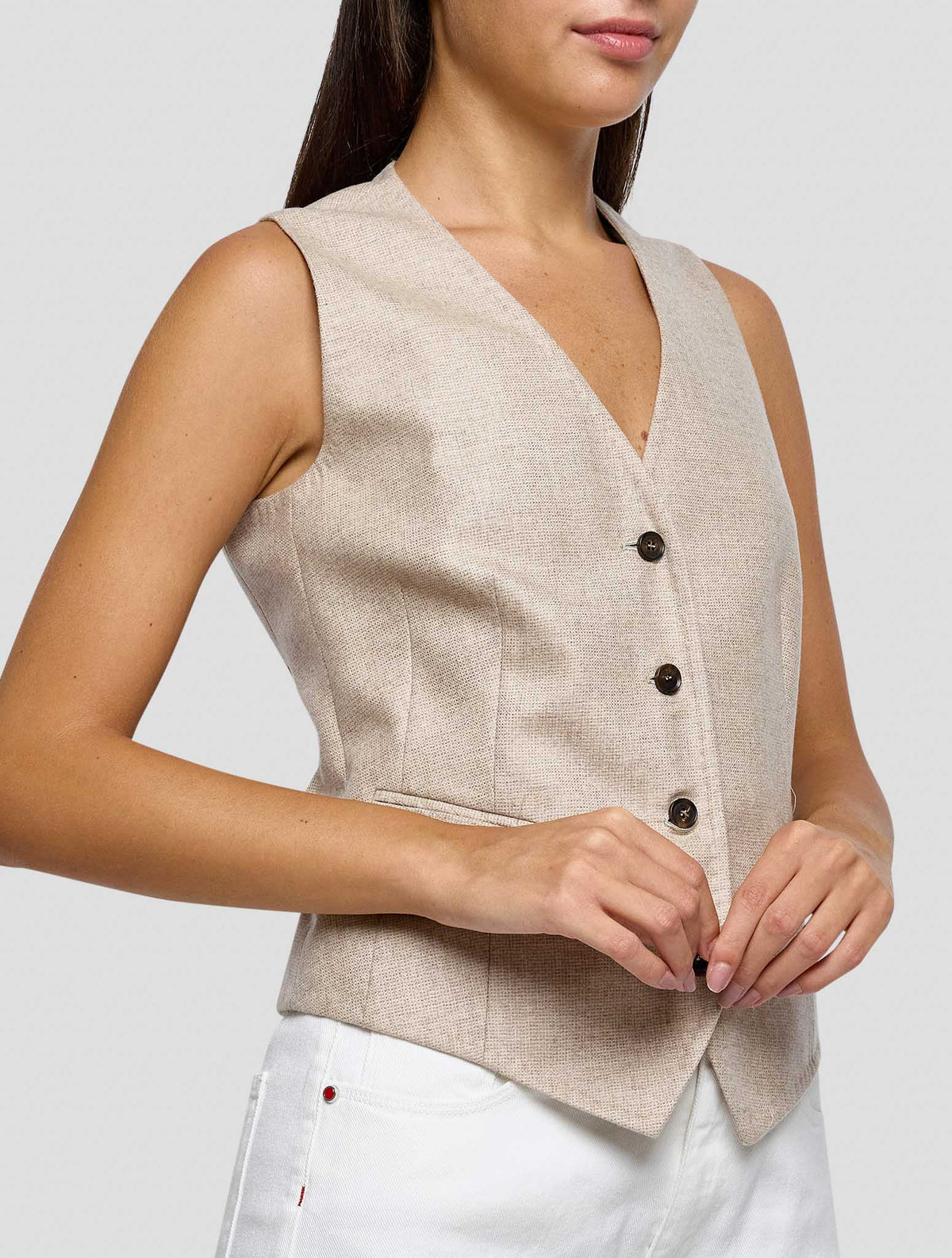 Kiton Beige Cashmere Vest Women