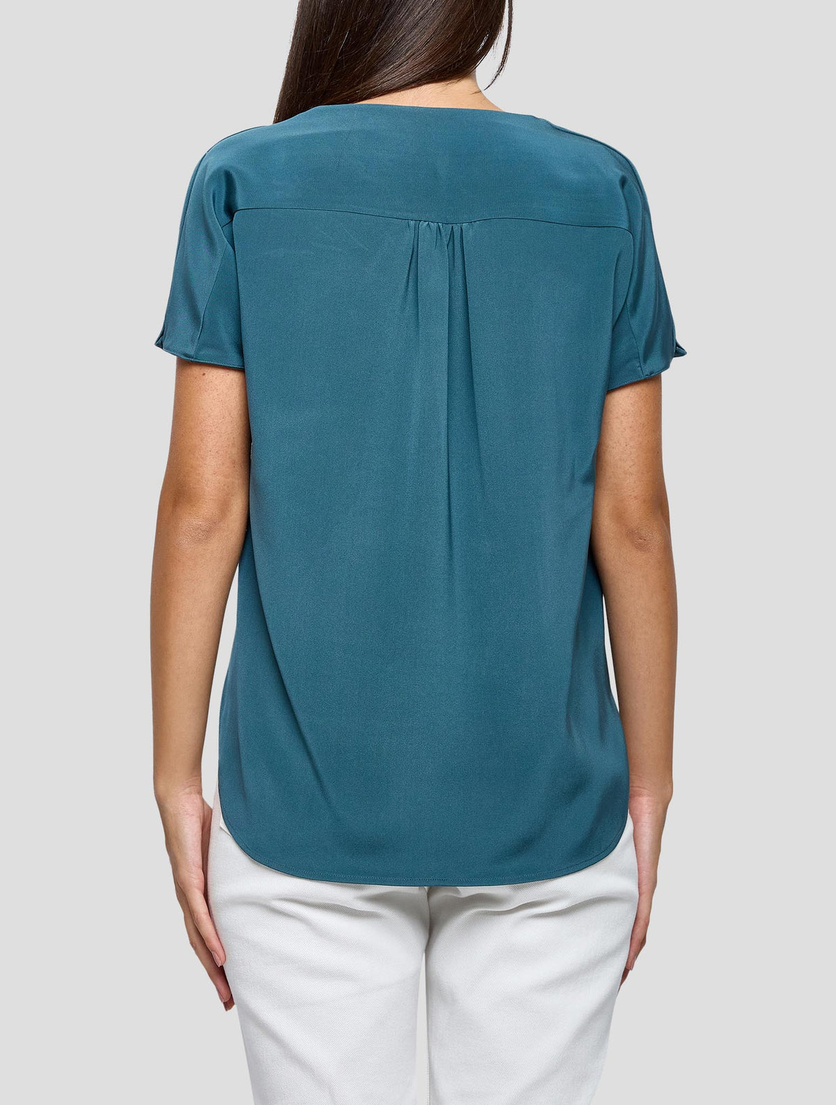Kiton Blue Silk Ea Shirt Women