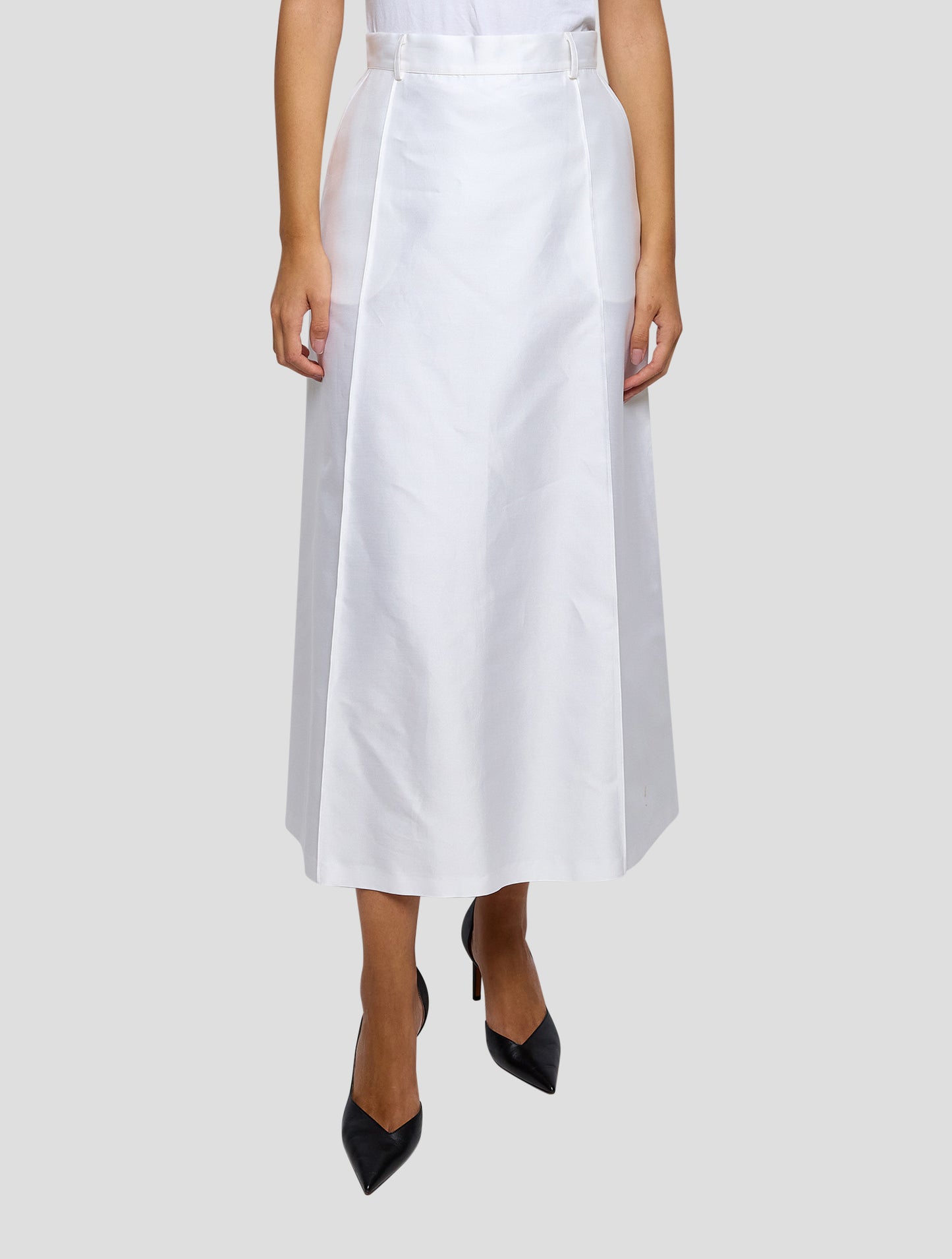 Kiton White Cotton Silk Skirt Women