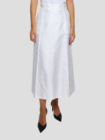 Kiton White Cotton Silk Skirt Women